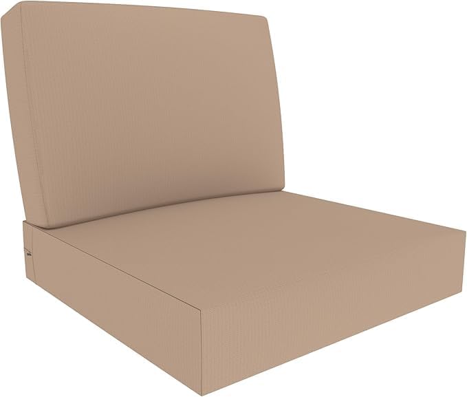 Covers & All Outdoor Deep Seat Cushion for Patio Furniture, 24 x 24 x 5 Inch High-Density Foam Patio Chair Cushion with Water & UV-Resistant, Tear-Resistant Seat & Back Cushion Set of 1