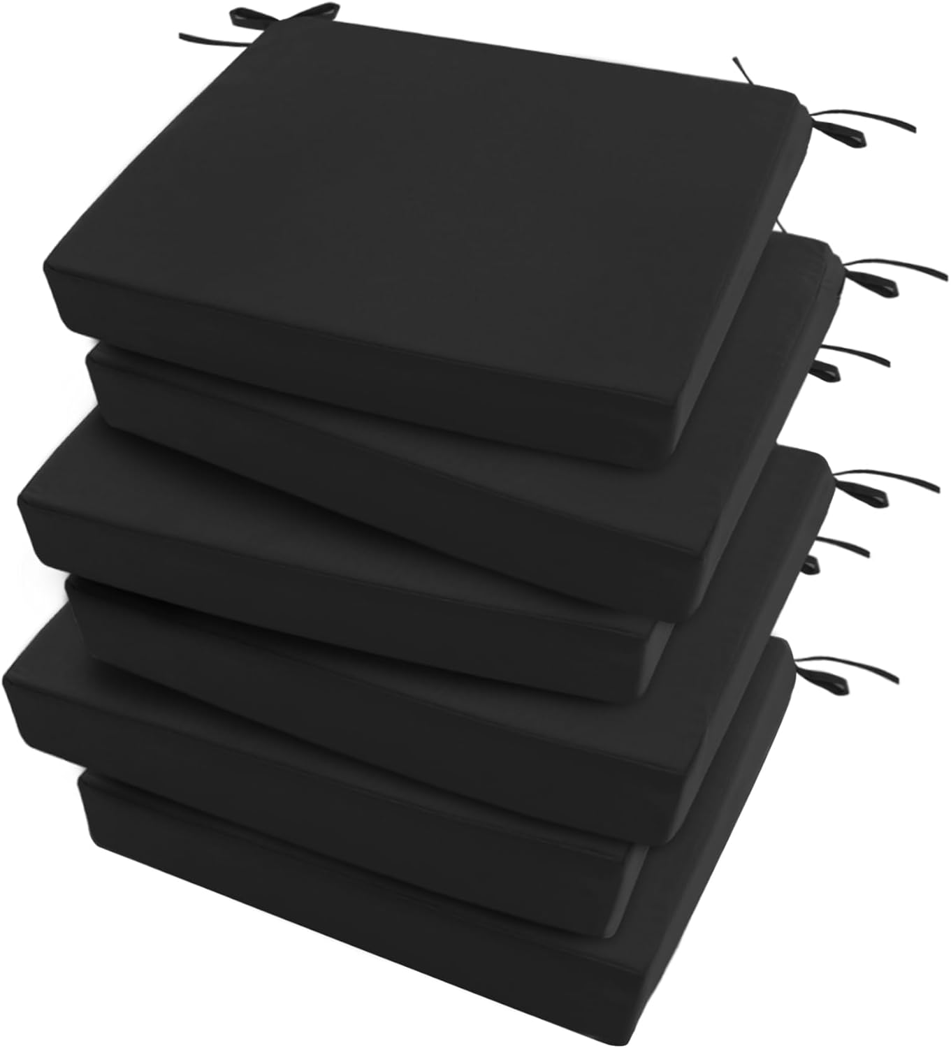 Outdoor Chair Cushions Set of 4: Waterproof & Fade Resistant Seat Cushion for Patio Furniture - 18.5 x 16 x 2 Inch Chair Pads with Ties and Hidden Zipper - Patio Chair Cushion Replacement, Navy