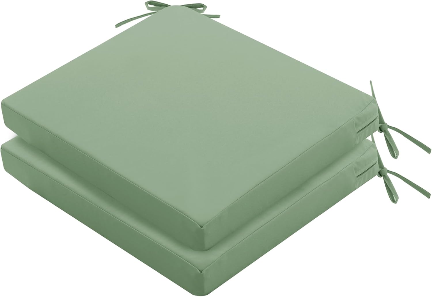 Outdoor Chair Cushions Set of 4: Waterproof & Fade Resistant Seat Cushion for Patio Furniture - 18.5 x 16 x 2 Inch Chair Pads with Ties and Hidden Zipper - Patio Chair Cushion Replacement, Navy