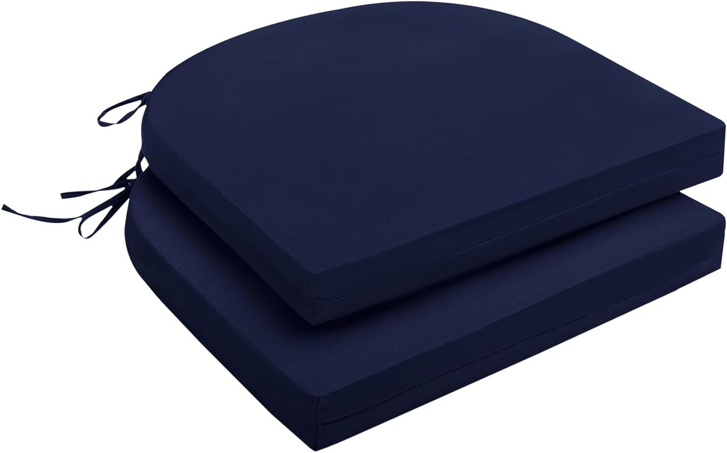 downluxe Outdoor Chair Cushions Set of 4 for Patio Furniture, Water-Resistant Patio Chair Cushions with Ties, High Density Foam Outdoor Seat Cushion, 17" X 16" X 2", Navy