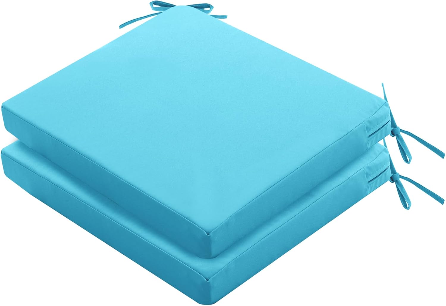 Outdoor Chair Cushions Set of 4: Waterproof & Fade Resistant Seat Cushion for Patio Furniture - 18.5 x 16 x 2 Inch Chair Pads with Ties and Hidden Zipper - Patio Chair Cushion Replacement, Navy