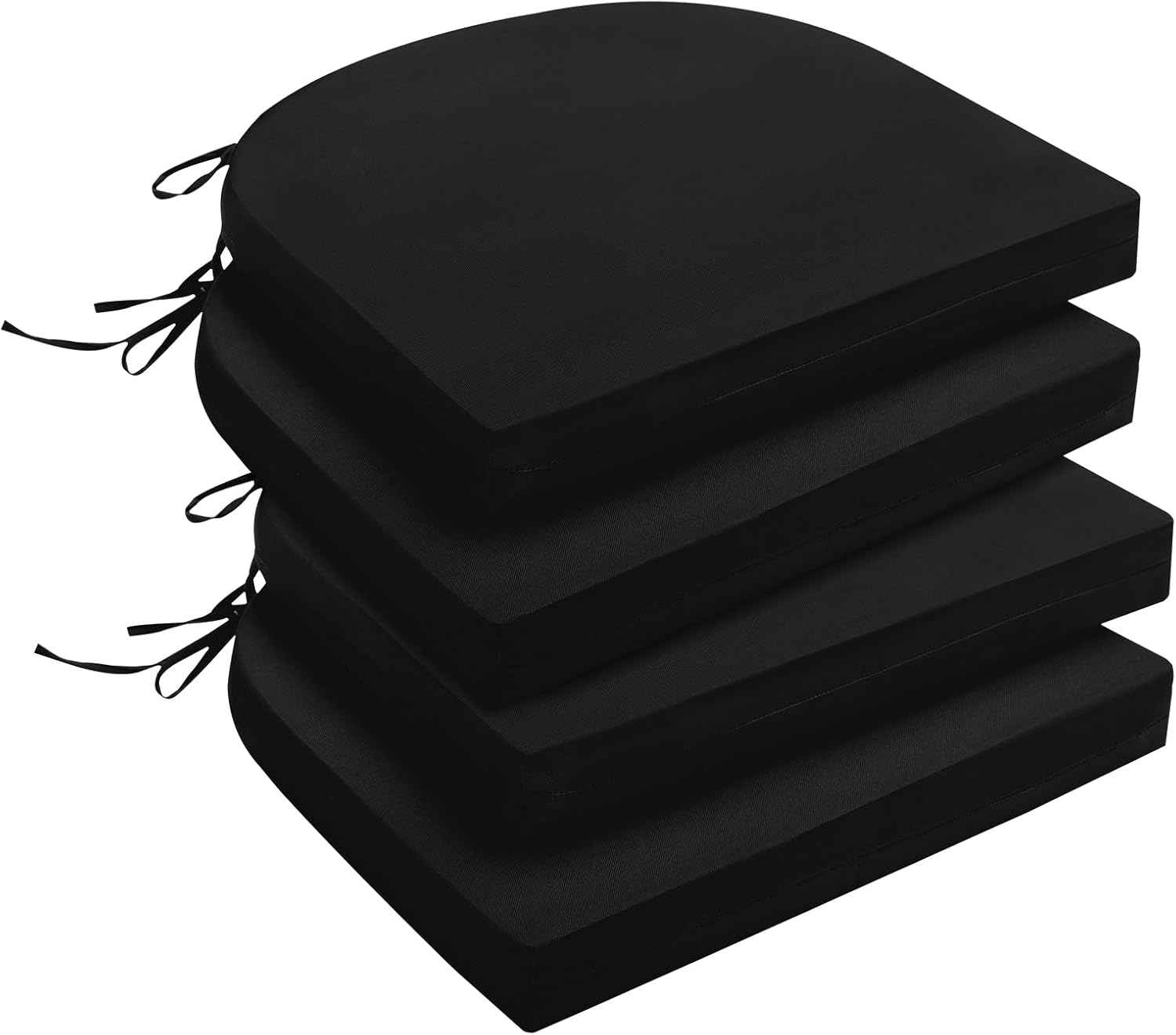 downluxe Outdoor Chair Cushions Set of 4 for Patio Furniture, Water-Resistant Patio Chair Cushions with Ties, High Density Foam Outdoor Seat Cushion, 17" X 16" X 2", Navy