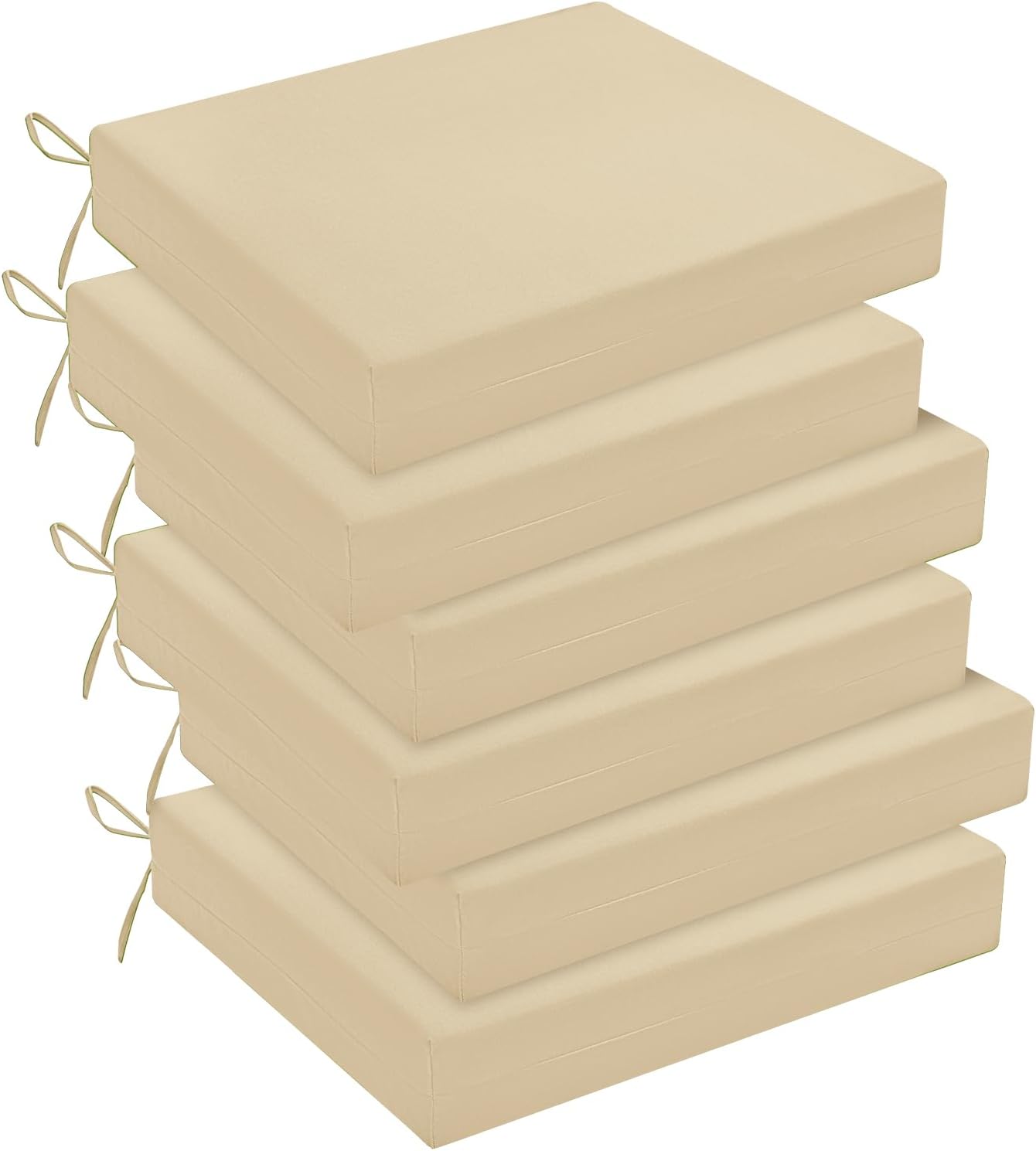 downluxe Outdoor Chair Cushions Set of 4 for Patio Furniture, Water-Resistant Patio Chair Cushions with Ties, High Density Foam Outdoor Seat Cushion, 17" X 16" X 2", Navy