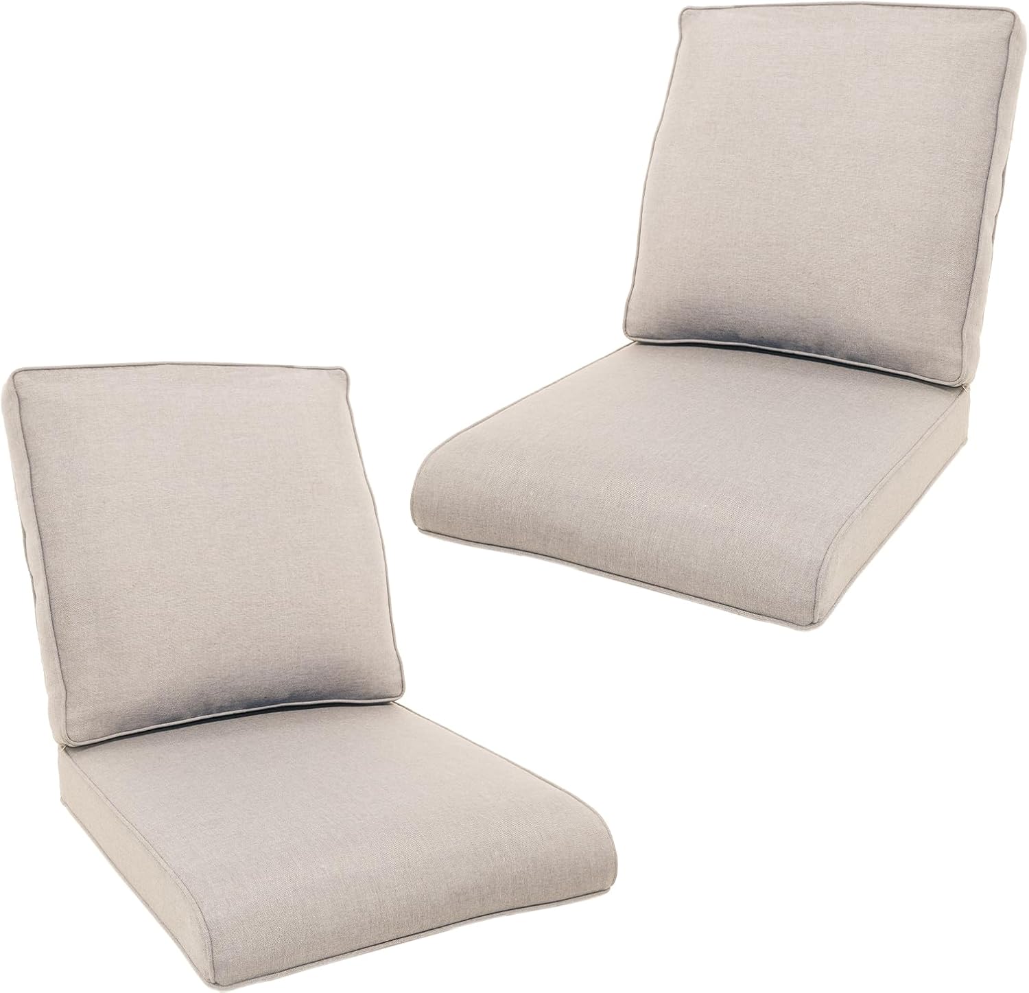 Outdoor Seat Cushion Set-24 x 24 x 6 Inch Outdoor Chair Cushions Set of 2 with Water Resistant & Removable Cover Outdoor Cushions for Patio Furniture Chair Sofa Couch-Beige