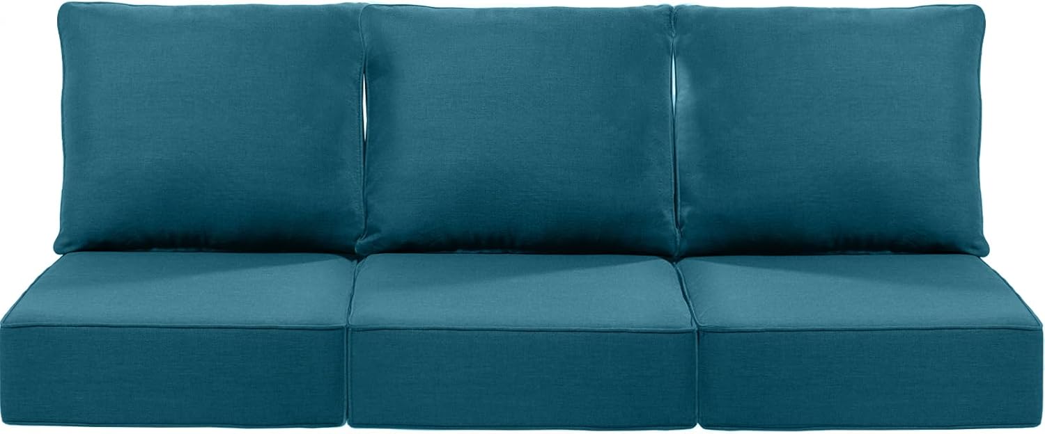 Luxury 24x24x6 Inch Outdoor Cushions - Water&UV&Fade Resistant 1 Set Zippered Patio Chair Cushion for Wicker Dining Rocking Swivel Chairs Loveseat Couch Sectional Sofa - Baby Blue