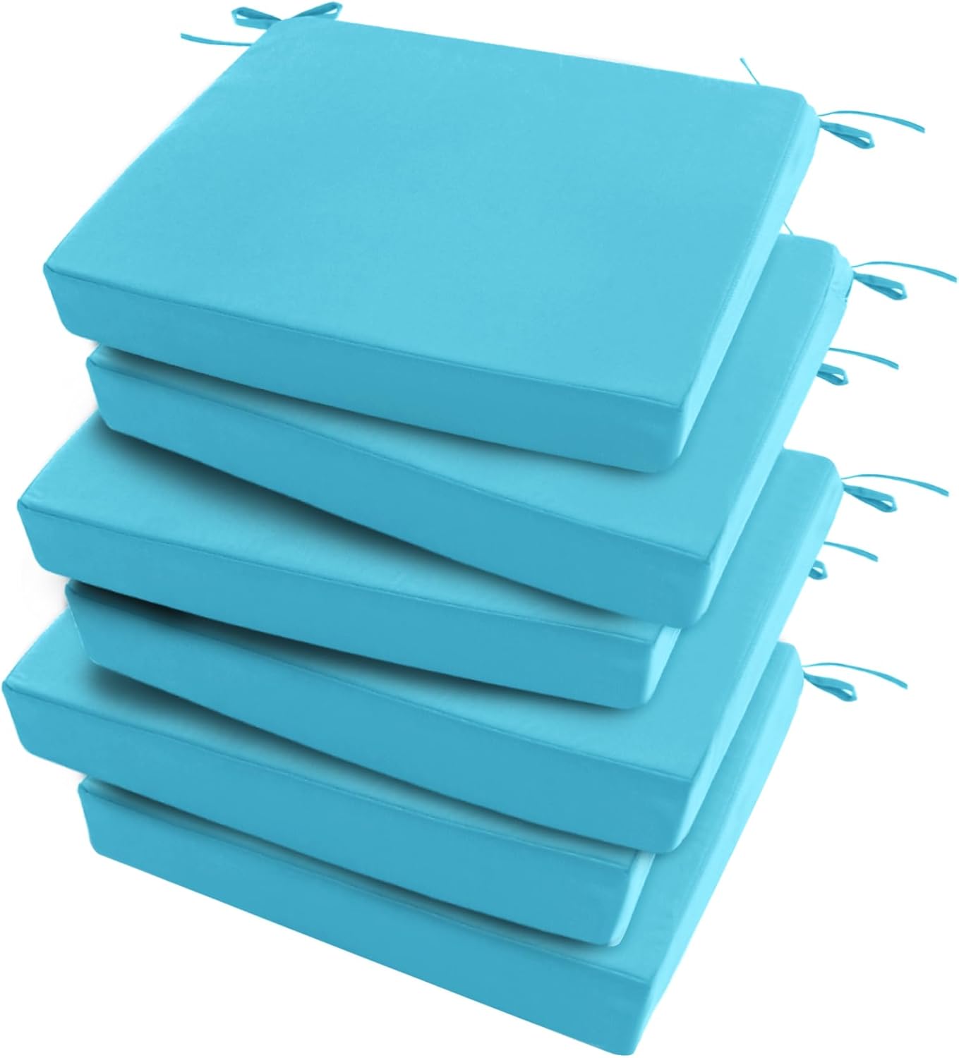 Outdoor Chair Cushions Set of 4: Waterproof & Fade Resistant Seat Cushion for Patio Furniture - 18.5 x 16 x 2 Inch Chair Pads with Ties and Hidden Zipper - Patio Chair Cushion Replacement, Navy