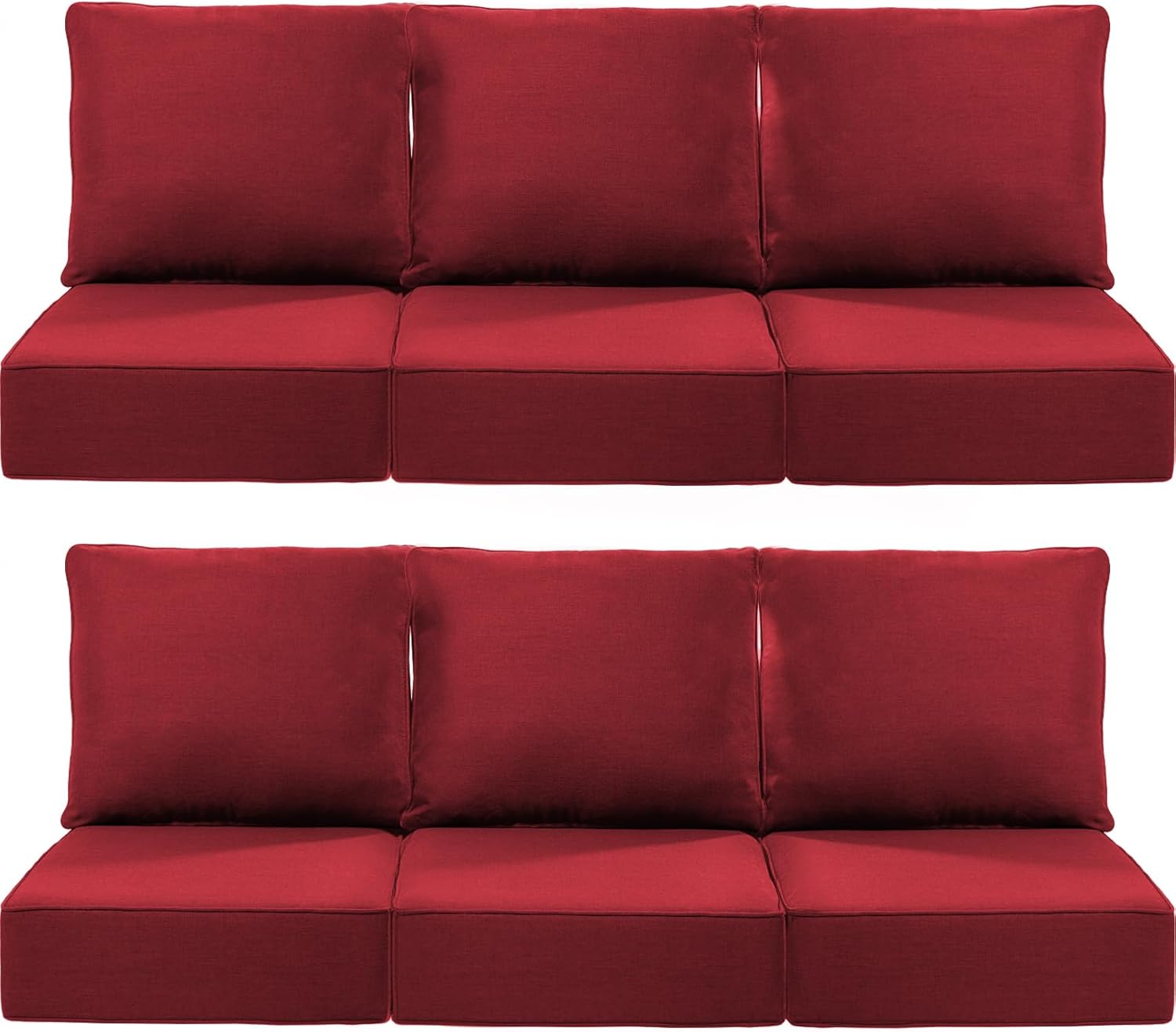 Luxury 24x24x6 Inch Outdoor Cushions - Water&UV&Fade Resistant 1 Set Zippered Patio Chair Cushion for Wicker Dining Rocking Swivel Chairs Loveseat Couch Sectional Sofa - Baby Blue