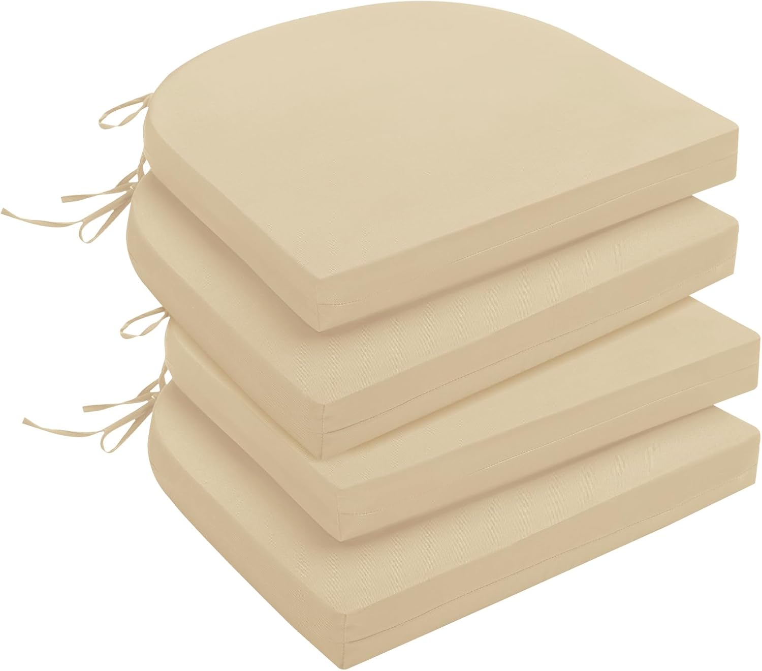 downluxe Outdoor Chair Cushions Set of 4 for Patio Furniture, Water-Resistant Patio Chair Cushions with Ties, High Density Foam Outdoor Seat Cushion, 17" X 16" X 2", Navy