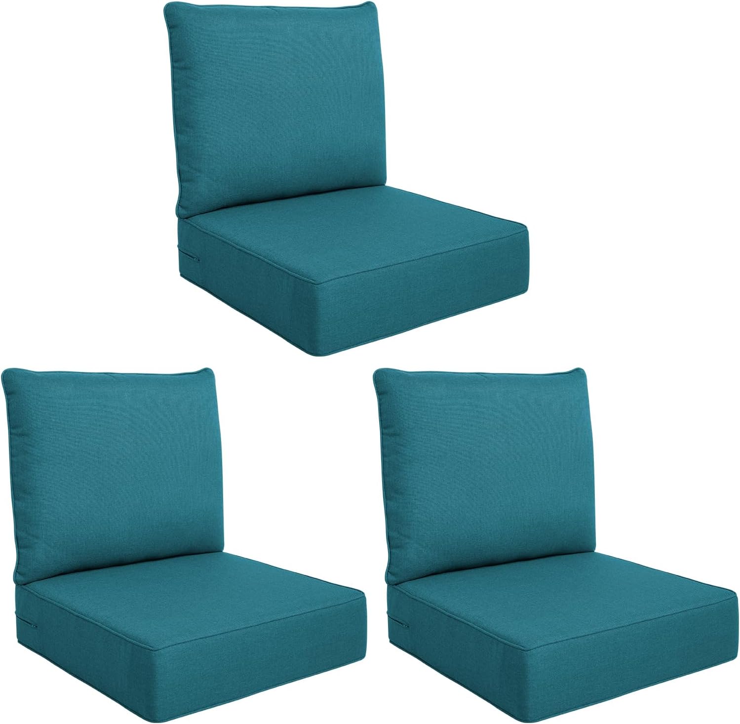 Outdoor Seat Cushion Set-24 x 24 x 6 Inch Outdoor Chair Cushions Set of 2 with Water Resistant & Removable Cover Outdoor Cushions for Patio Furniture Chair Sofa Couch-Beige