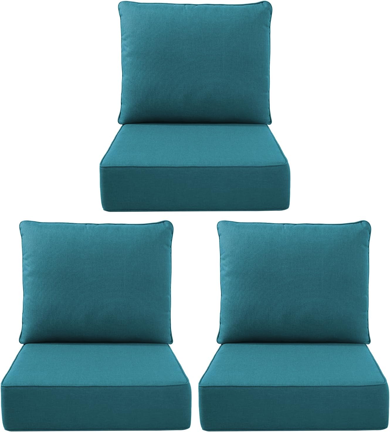 Outdoor Seat Cushion Set-24 x 24 x 6 Inch Outdoor Chair Cushions Set of 2 with Water Resistant & Removable Cover Outdoor Cushions for Patio Furniture Chair Sofa Couch-Beige