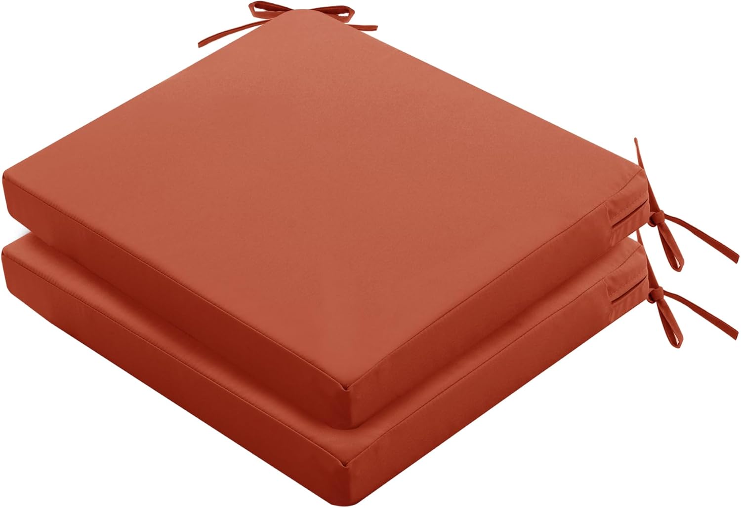 Outdoor Chair Cushions Set of 4: Waterproof & Fade Resistant Seat Cushion for Patio Furniture - 18.5 x 16 x 2 Inch Chair Pads with Ties and Hidden Zipper - Patio Chair Cushion Replacement, Navy