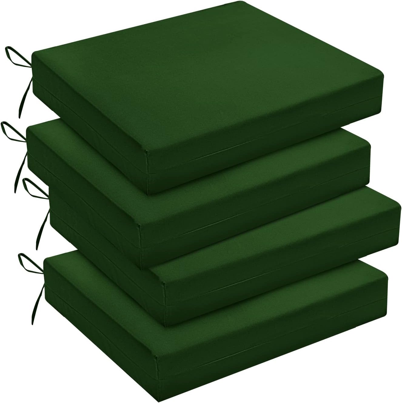 downluxe Outdoor Chair Cushions Set of 4 for Patio Furniture, Water-Resistant Patio Chair Cushions with Ties, High Density Foam Outdoor Seat Cushion, 17" X 16" X 2", Navy