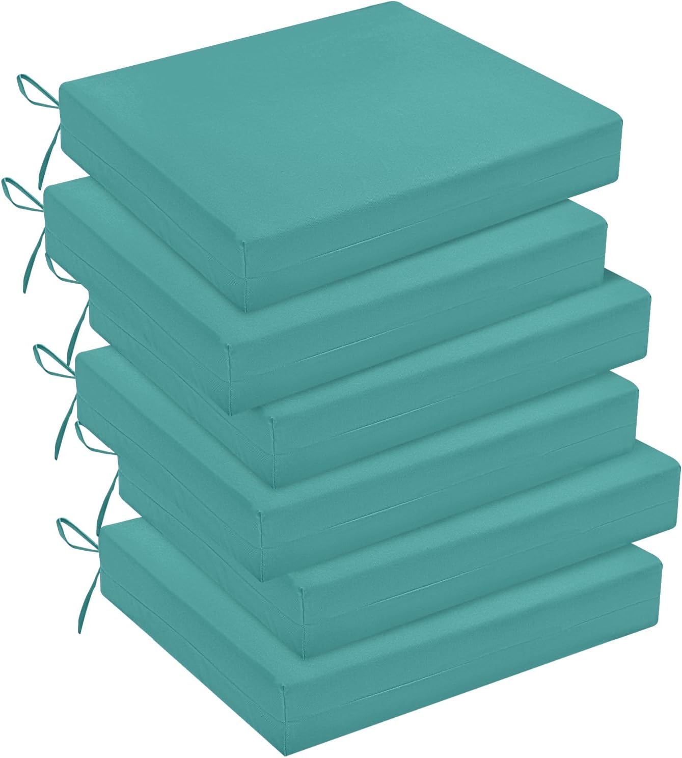 downluxe Outdoor Chair Cushions Set of 4 for Patio Furniture, Water-Resistant Patio Chair Cushions with Ties, High Density Foam Outdoor Seat Cushion, 17" X 16" X 2", Navy