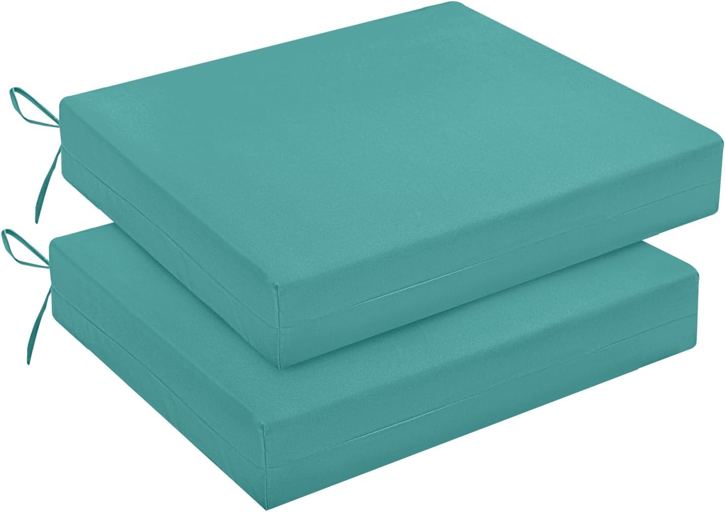 downluxe Outdoor Chair Cushions Set of 4 for Patio Furniture, Water-Resistant Patio Chair Cushions with Ties, High Density Foam Outdoor Seat Cushion, 17" X 16" X 2", Navy