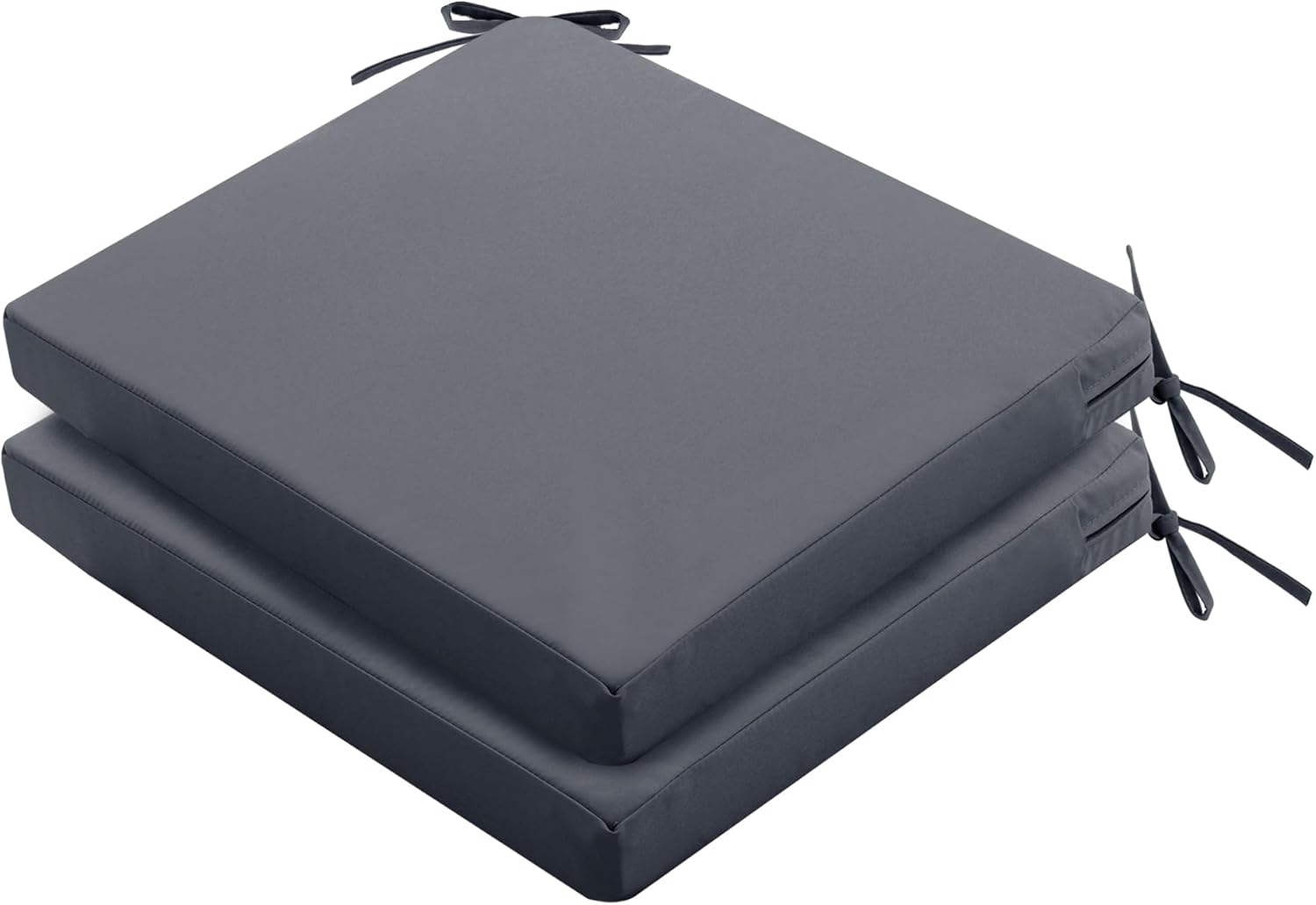 Outdoor Chair Cushions Set of 4: Waterproof & Fade Resistant Seat Cushion for Patio Furniture - 18.5 x 16 x 2 Inch Chair Pads with Ties and Hidden Zipper - Patio Chair Cushion Replacement, Navy