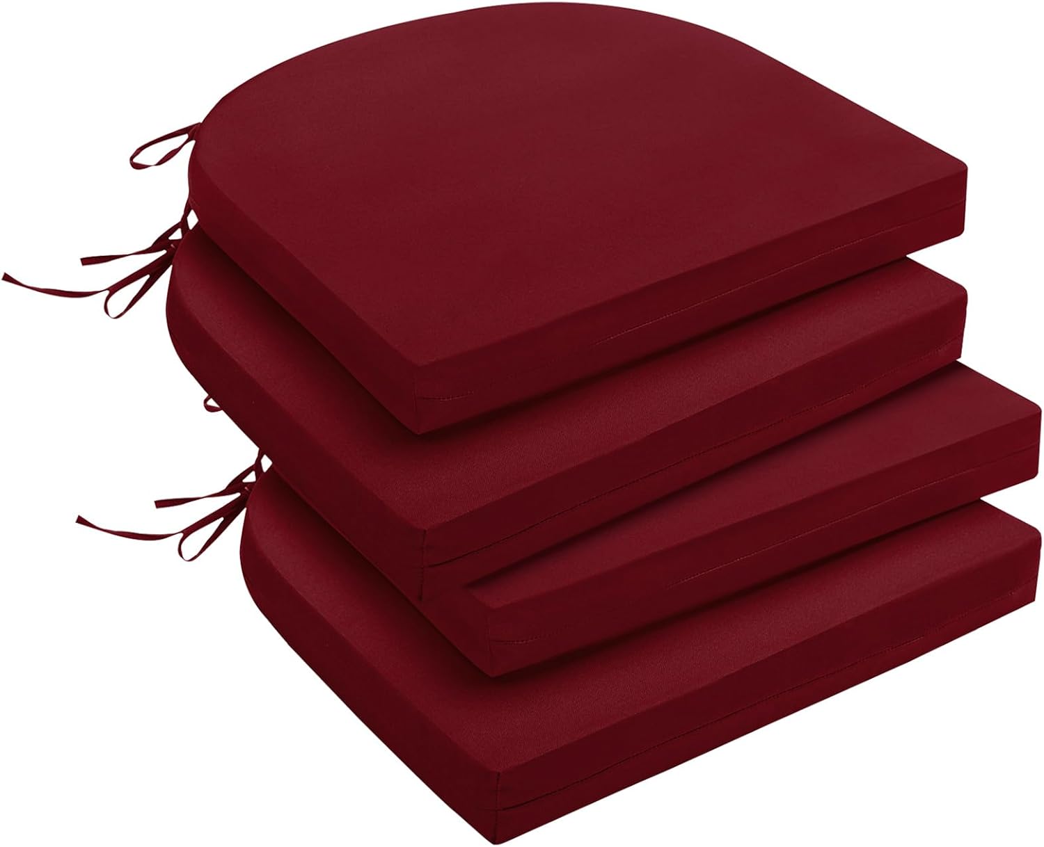 downluxe Outdoor Chair Cushions Set of 4 for Patio Furniture, Water-Resistant Patio Chair Cushions with Ties, High Density Foam Outdoor Seat Cushion, 17" X 16" X 2", Navy