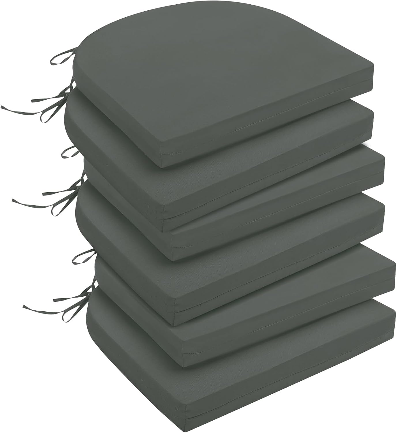 downluxe Outdoor Chair Cushions Set of 4 for Patio Furniture, Water-Resistant Patio Chair Cushions with Ties, High Density Foam Outdoor Seat Cushion, 17" X 16" X 2", Navy