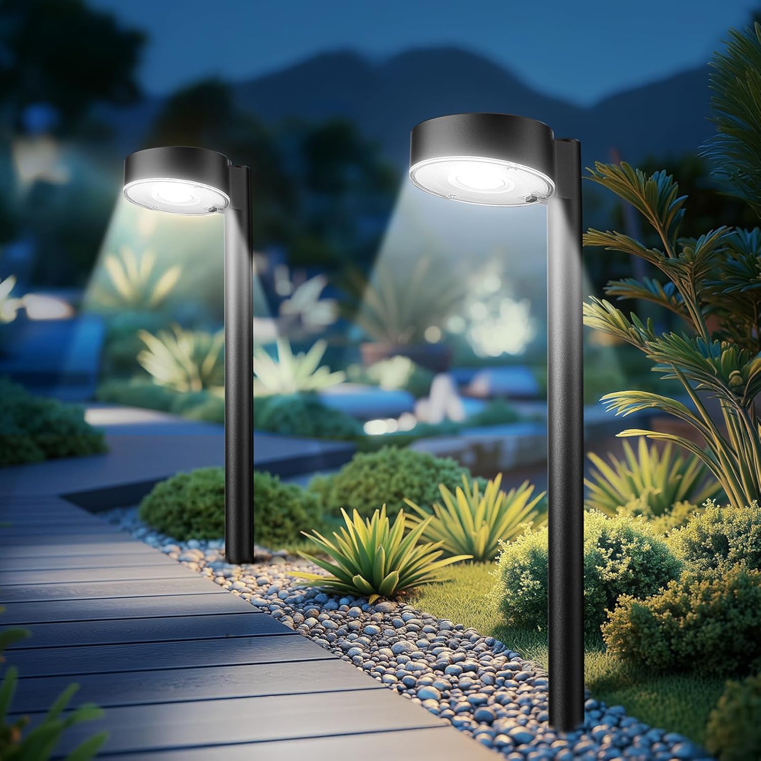 8 Pack Solar Pathway Lights Outdoor, 12 Brighter LED Solar Lights Outdoor Waterproof, Up to 12 Hrs Modern Path Light for Yard Garden Walkway Driveway Lawn (8 Pack)