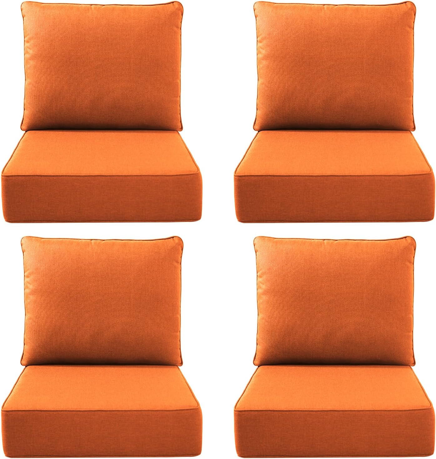 Outdoor Seat Cushion Set-24 x 24 x 6 Inch Outdoor Chair Cushions Set of 2 with Water Resistant & Removable Cover Outdoor Cushions for Patio Furniture Chair Sofa Couch-Beige