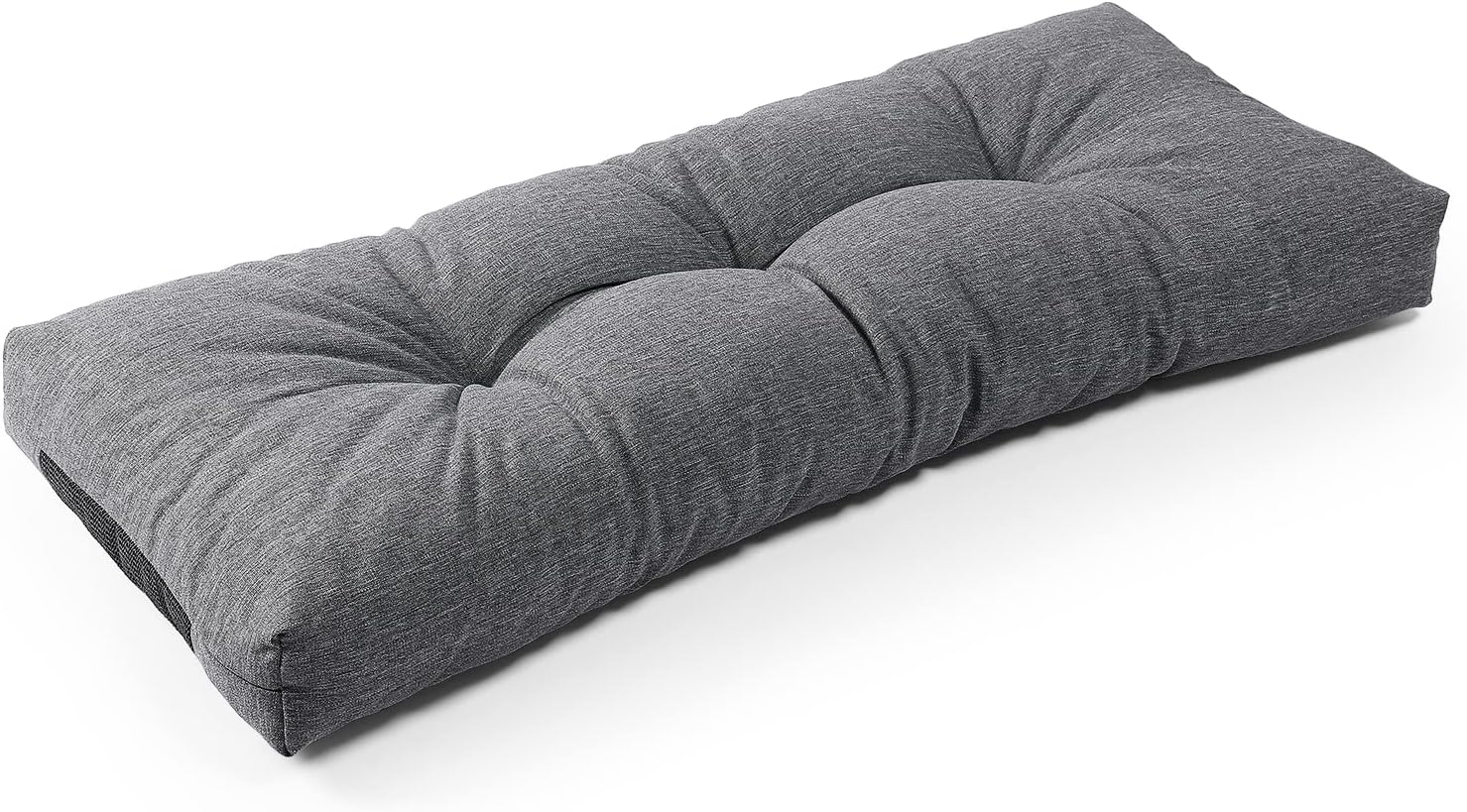 SUNROX LokGrip Non Slip Tufted Memory Foam Bench Cushion, FadeShield Water Resistant Durable Thicken Outdoor/Indoor Bench Seat Pads 42x16x4 inch, Cream