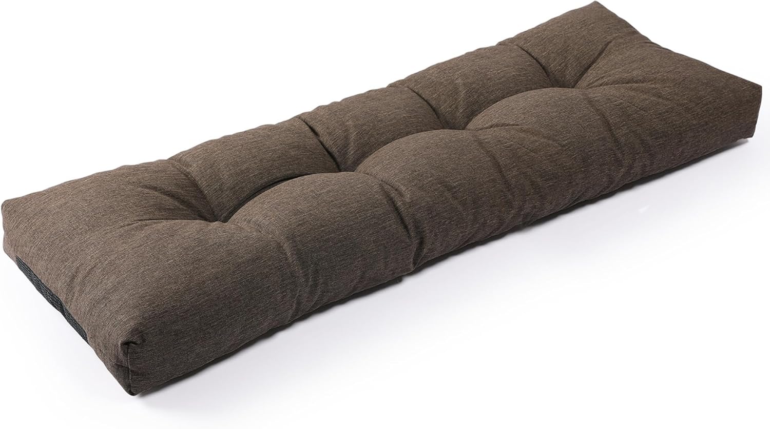 SUNROX LokGrip Non Slip Tufted Memory Foam Bench Cushion, FadeShield Water Resistant Durable Thicken Outdoor/Indoor Bench Seat Pads 42x16x4 inch, Cream