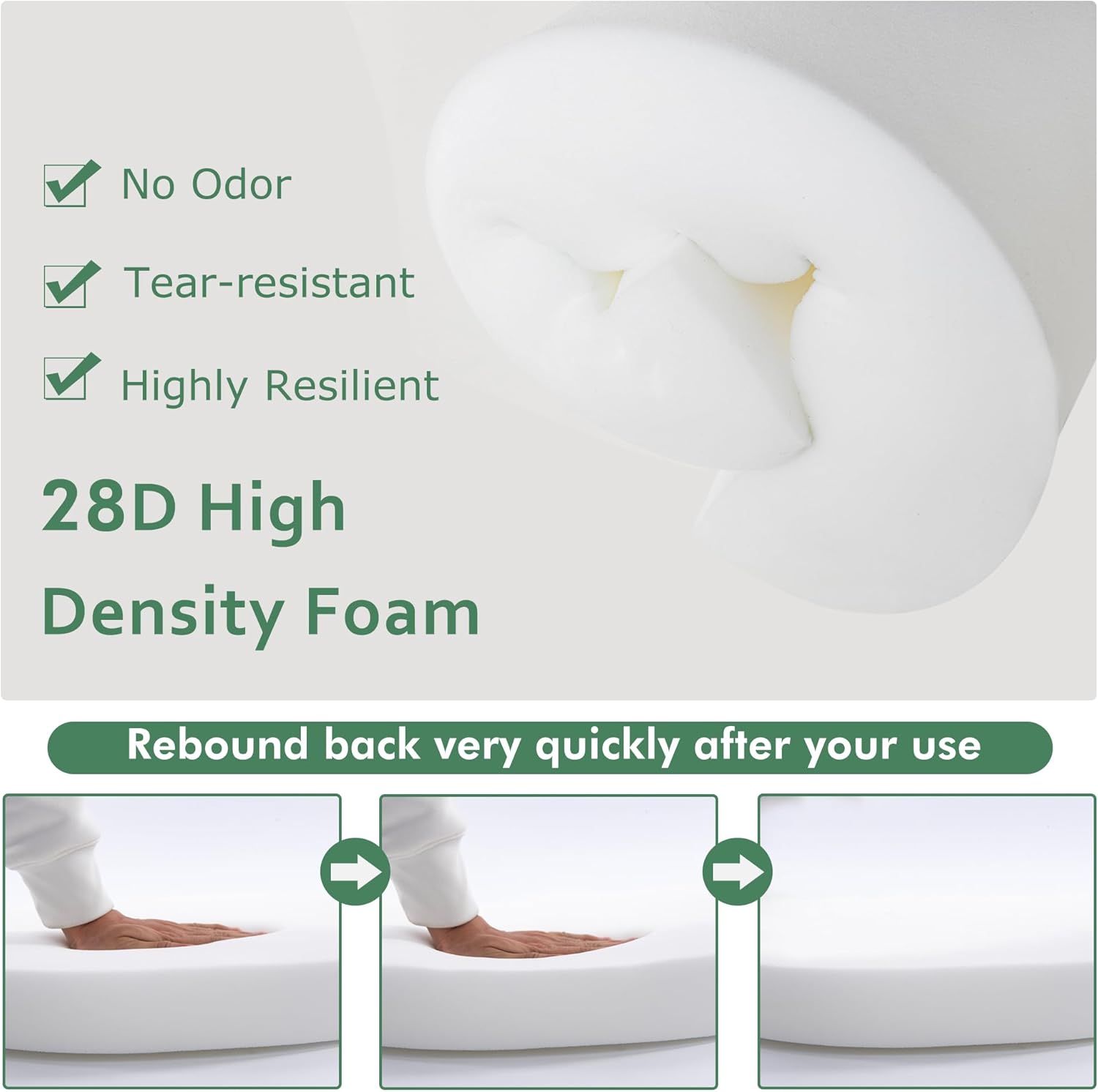 Outdoor Chair Cushions Set of 4: Waterproof & Fade Resistant Seat Cushion for Patio Furniture - 18.5 x 16 x 2 Inch Chair Pads with Ties and Hidden Zipper - Patio Chair Cushion Replacement, Navy