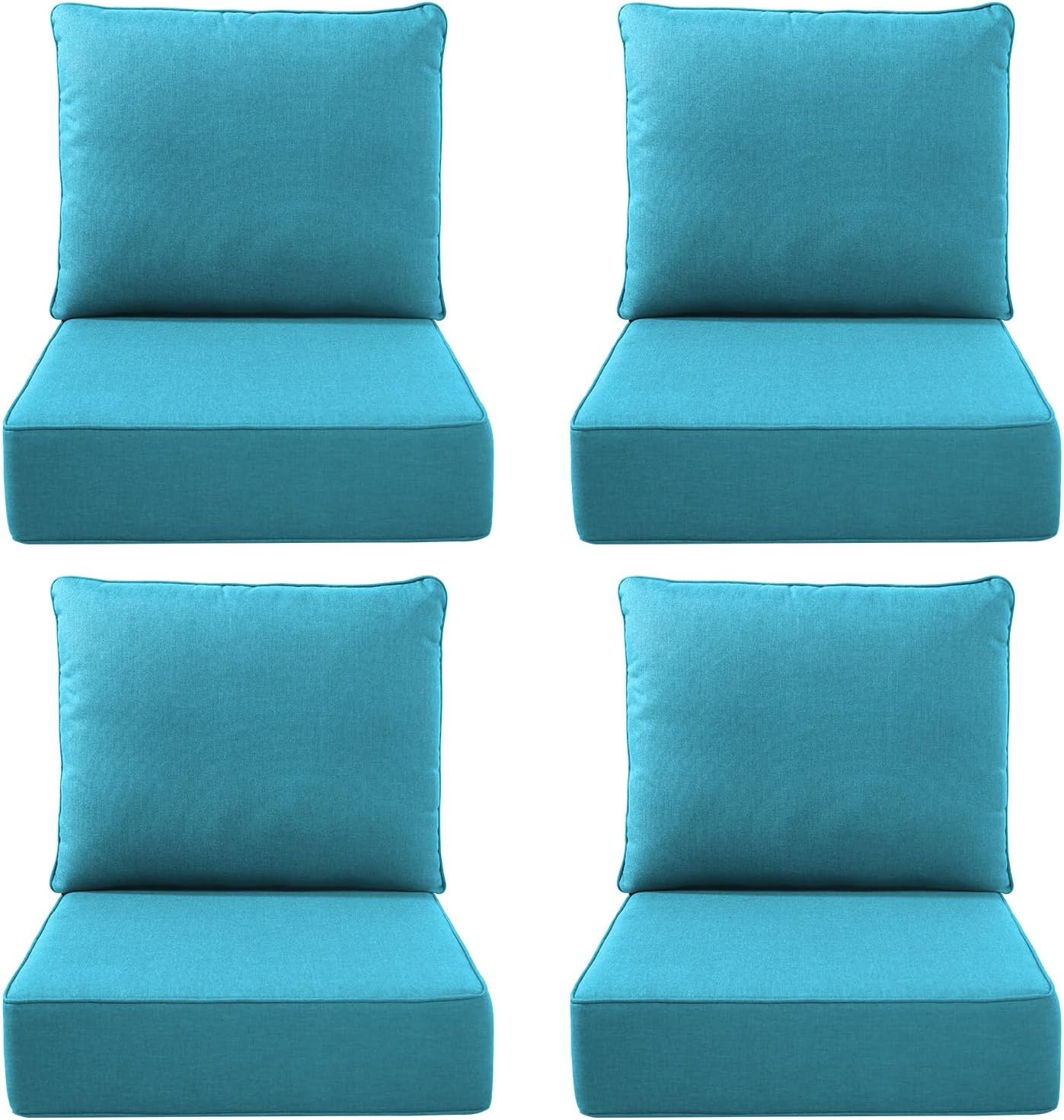 Outdoor Seat Cushion Set-24 x 24 x 6 Inch Outdoor Chair Cushions Set of 2 with Water Resistant & Removable Cover Outdoor Cushions for Patio Furniture Chair Sofa Couch-Beige