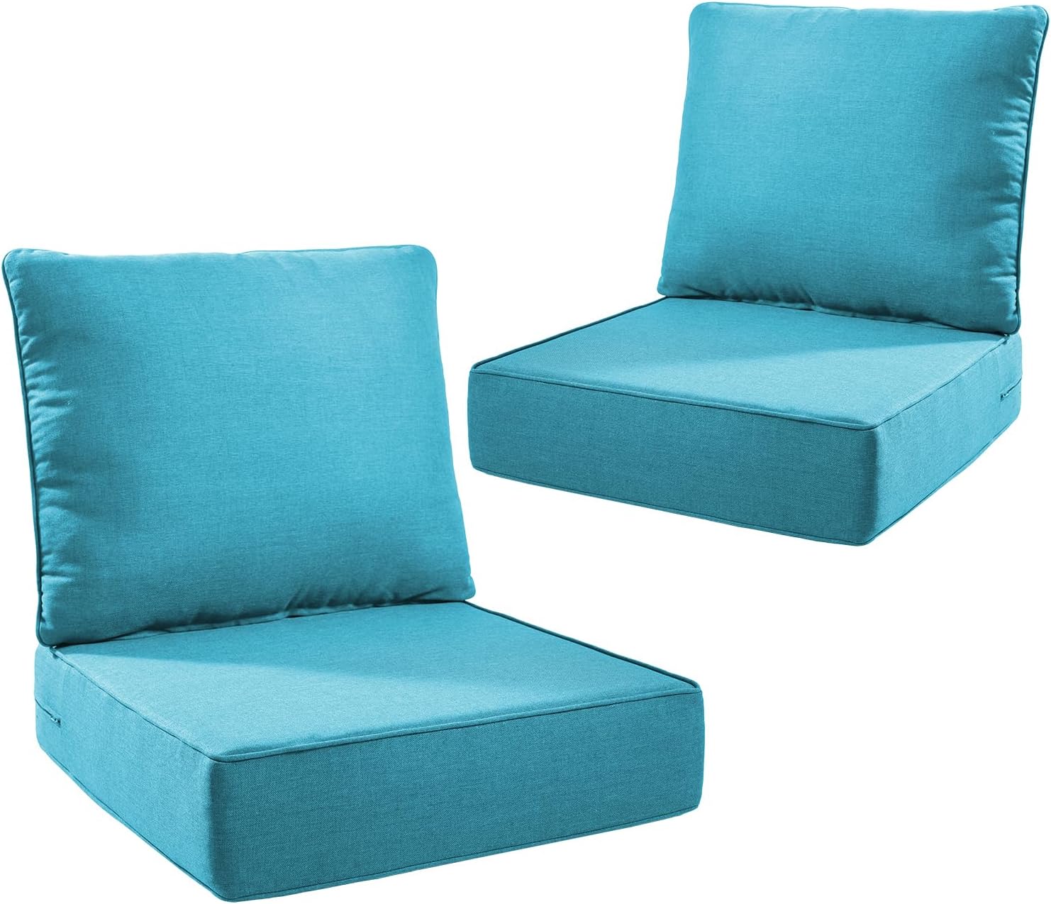 Outdoor Seat Cushion Set-24 x 24 x 6 Inch Outdoor Chair Cushions Set of 2 with Water Resistant & Removable Cover Outdoor Cushions for Patio Furniture Chair Sofa Couch-Beige