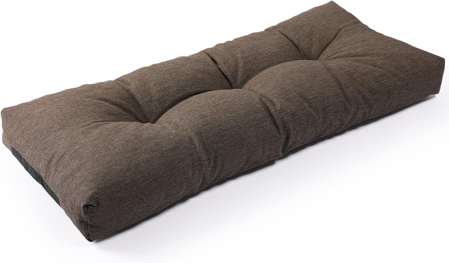 SUNROX LokGrip Non Slip Tufted Memory Foam Bench Cushion, FadeShield Water Resistant Durable Thicken Outdoor/Indoor Bench Seat Pads 42x16x4 inch, Cream