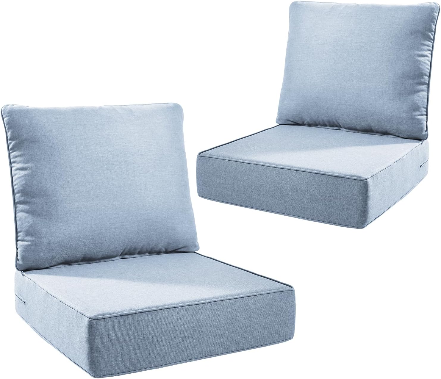 Outdoor Seat Cushion Set-24 x 24 x 6 Inch Outdoor Chair Cushions Set of 2 with Water Resistant & Removable Cover Outdoor Cushions for Patio Furniture Chair Sofa Couch-Beige