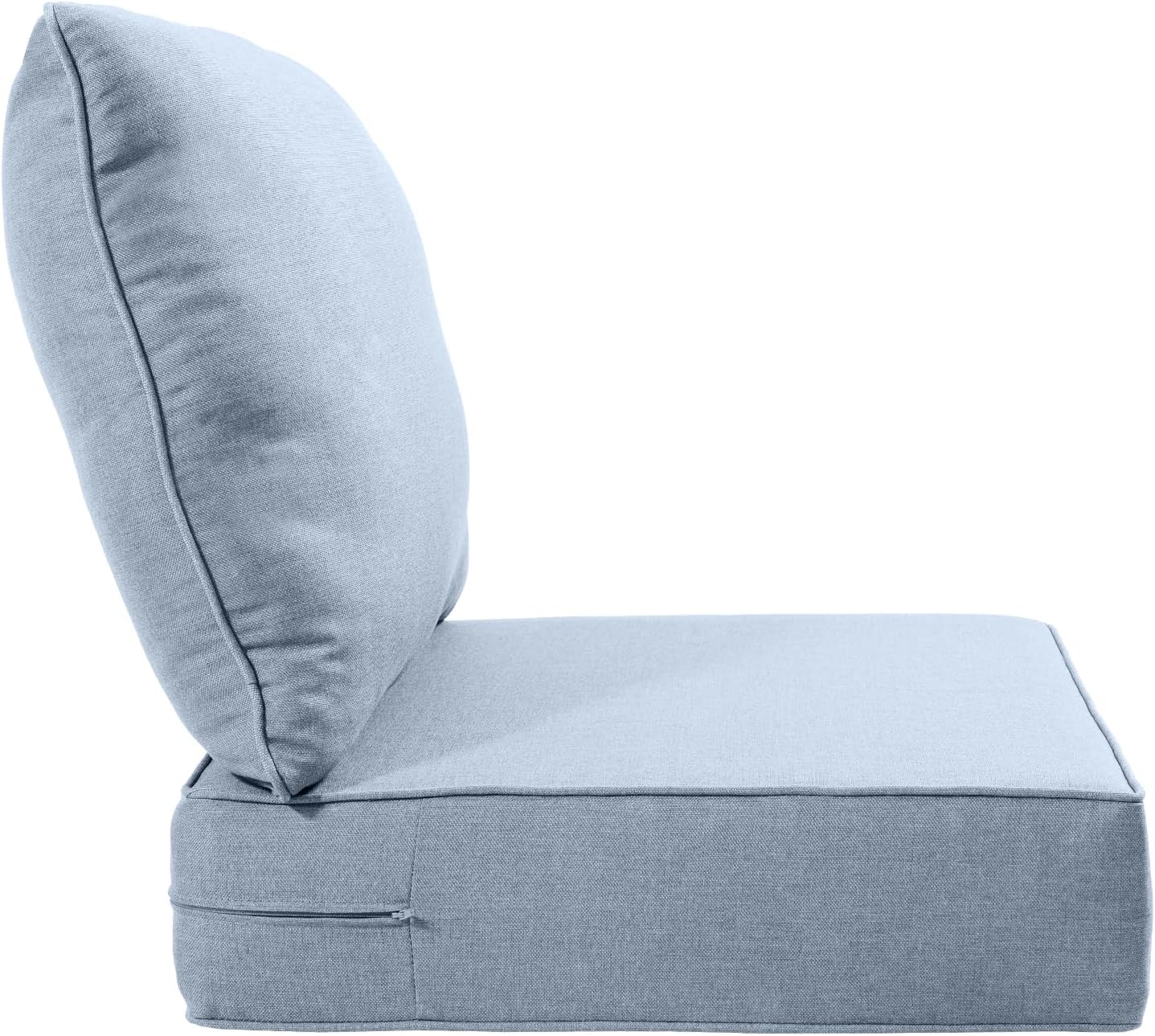 Luxury 24x24x6 Inch Outdoor Cushions - Water&UV&Fade Resistant 1 Set Zippered Patio Chair Cushion for Wicker Dining Rocking Swivel Chairs Loveseat Couch Sectional Sofa - Baby Blue