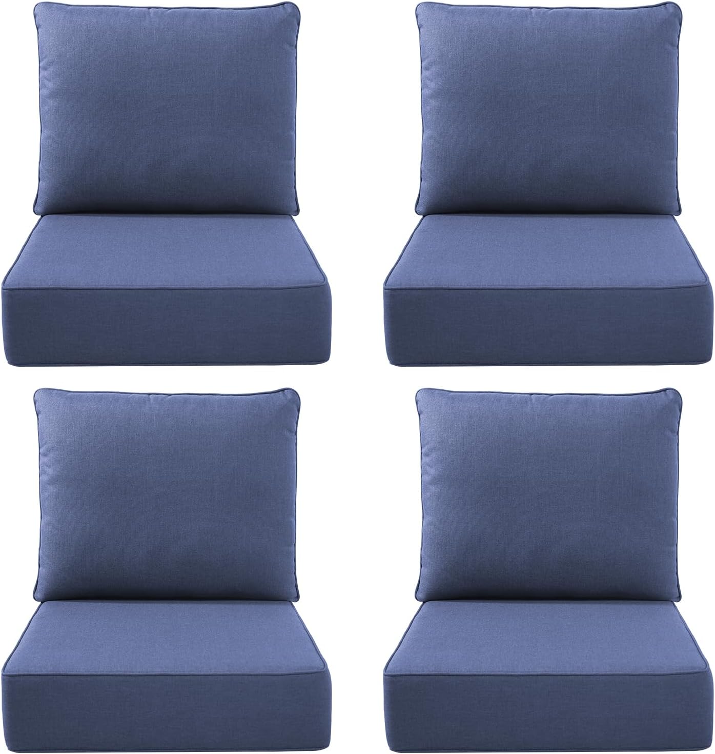 Outdoor Seat Cushion Set-24 x 24 x 6 Inch Outdoor Chair Cushions Set of 2 with Water Resistant & Removable Cover Outdoor Cushions for Patio Furniture Chair Sofa Couch-Beige