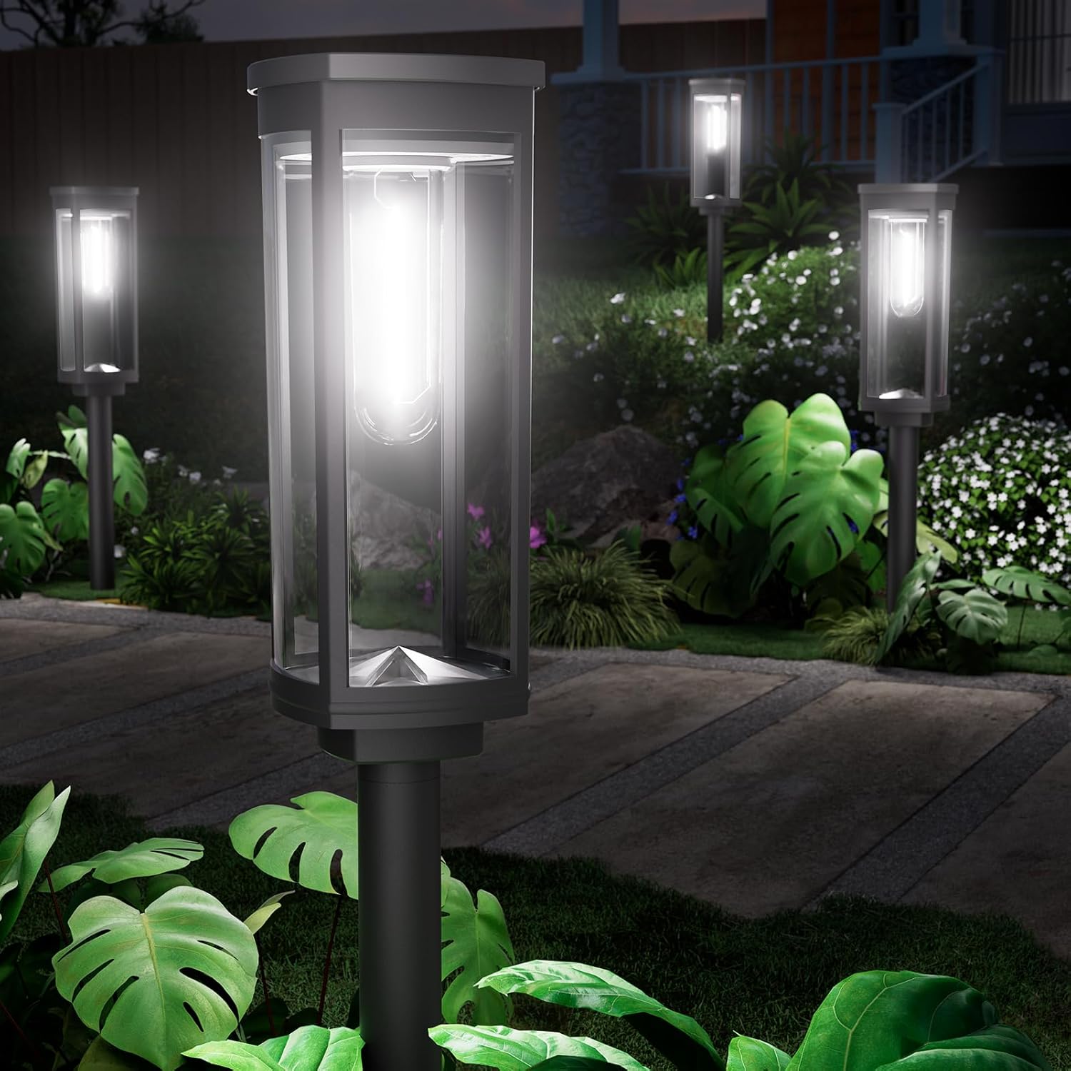 8 Pack Solar Pathway Lights Outdoor IP65 Waterproof Super Brightness Solar Powered Landscape Path Lights for Outside Walkway Driveway Garden