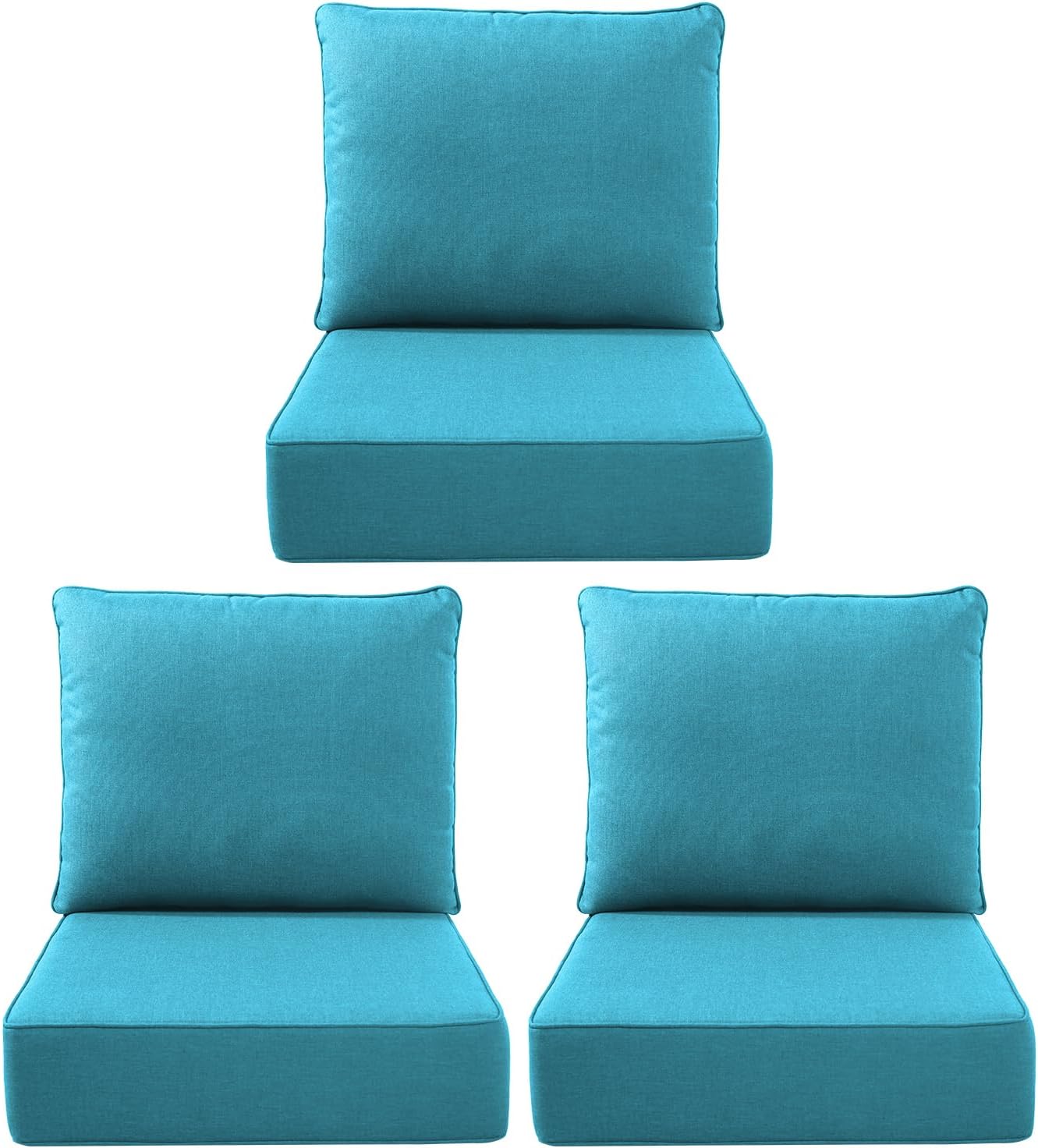 Outdoor Seat Cushion Set-24 x 24 x 6 Inch Outdoor Chair Cushions Set of 2 with Water Resistant & Removable Cover Outdoor Cushions for Patio Furniture Chair Sofa Couch-Beige