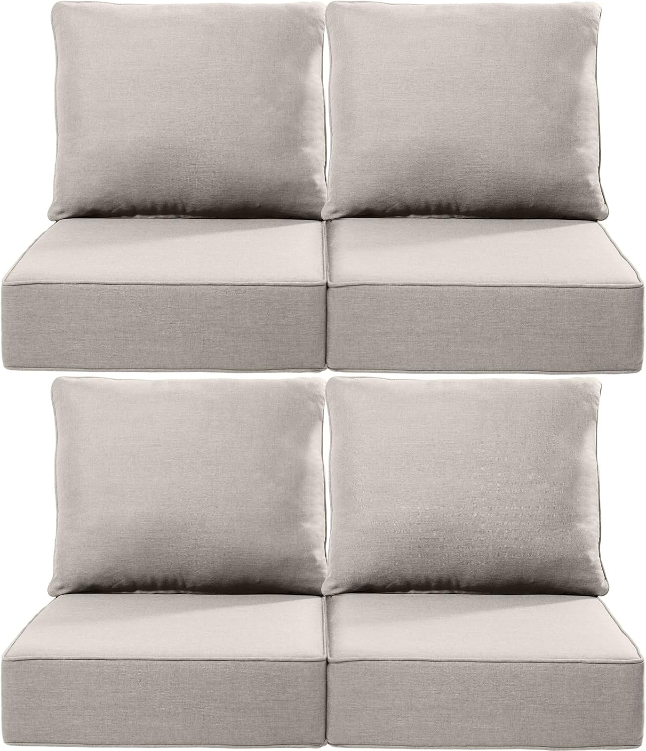 Luxury 24x24x6 Inch Outdoor Cushions - Water&UV&Fade Resistant 1 Set Zippered Patio Chair Cushion for Wicker Dining Rocking Swivel Chairs Loveseat Couch Sectional Sofa - Baby Blue