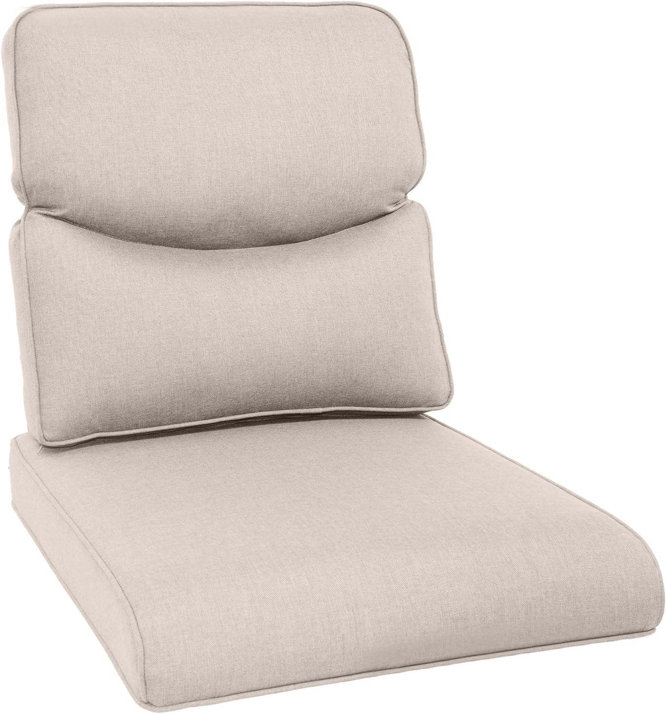 Outdoor Seat Cushion Set-24 x 24 x 6 Inch Outdoor Chair Cushions Set of 2 with Water Resistant & Removable Cover Outdoor Cushions for Patio Furniture Chair Sofa Couch-Beige