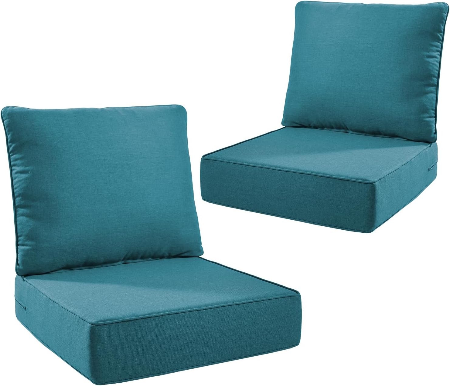 Outdoor Seat Cushion Set-24 x 24 x 6 Inch Outdoor Chair Cushions Set of 2 with Water Resistant & Removable Cover Outdoor Cushions for Patio Furniture Chair Sofa Couch-Beige