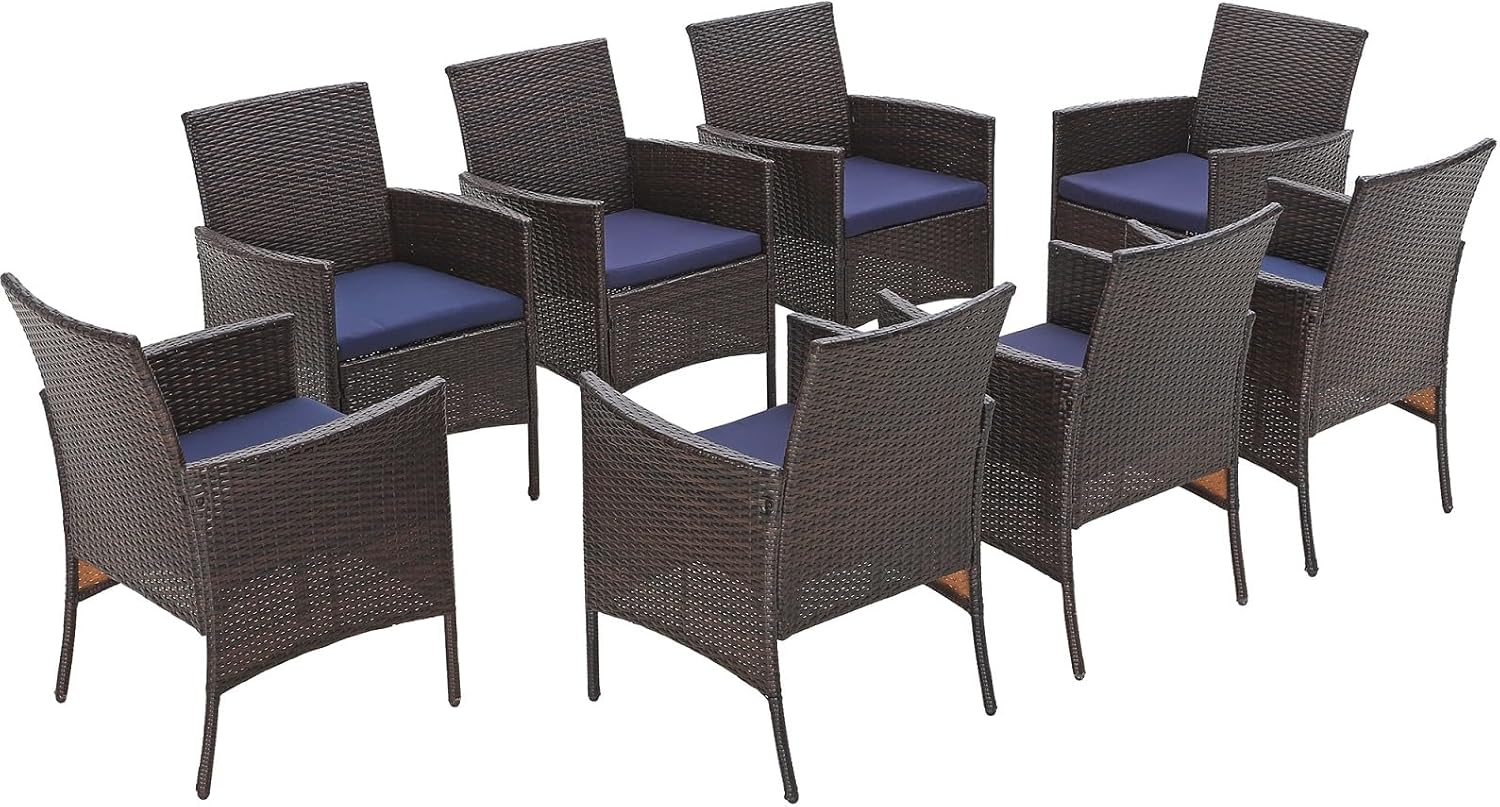 Sophia & William Patio Chairs Set of 2, 2 Pcs Lightweight Rattan Outdoor Dining Chairs, All-Weather Wicker Dining Chairs with Comfortable Seating