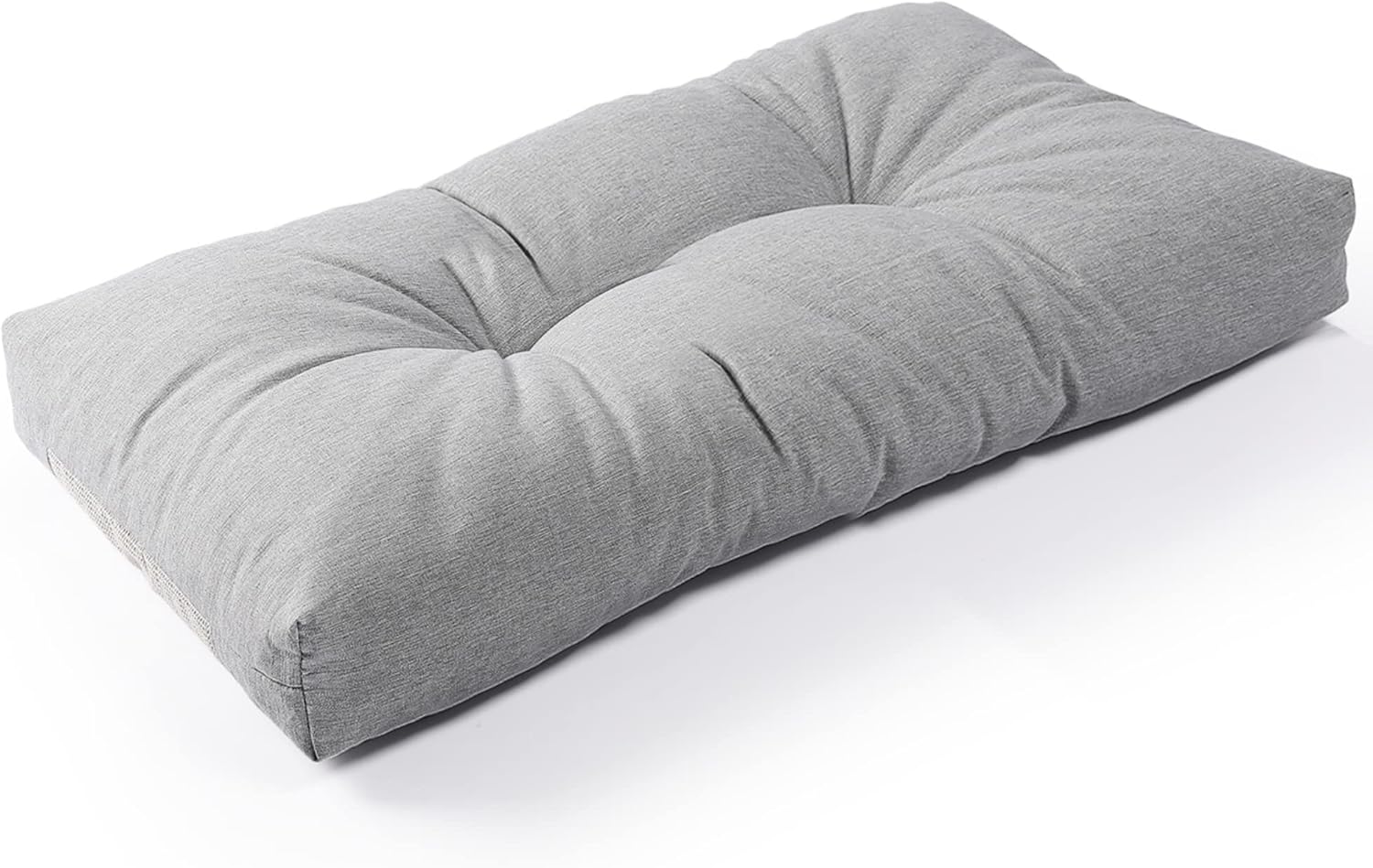 SUNROX LokGrip Non Slip Tufted Memory Foam Bench Cushion, FadeShield Water Resistant Durable Thicken Outdoor/Indoor Bench Seat Pads 42x16x4 inch, Cream