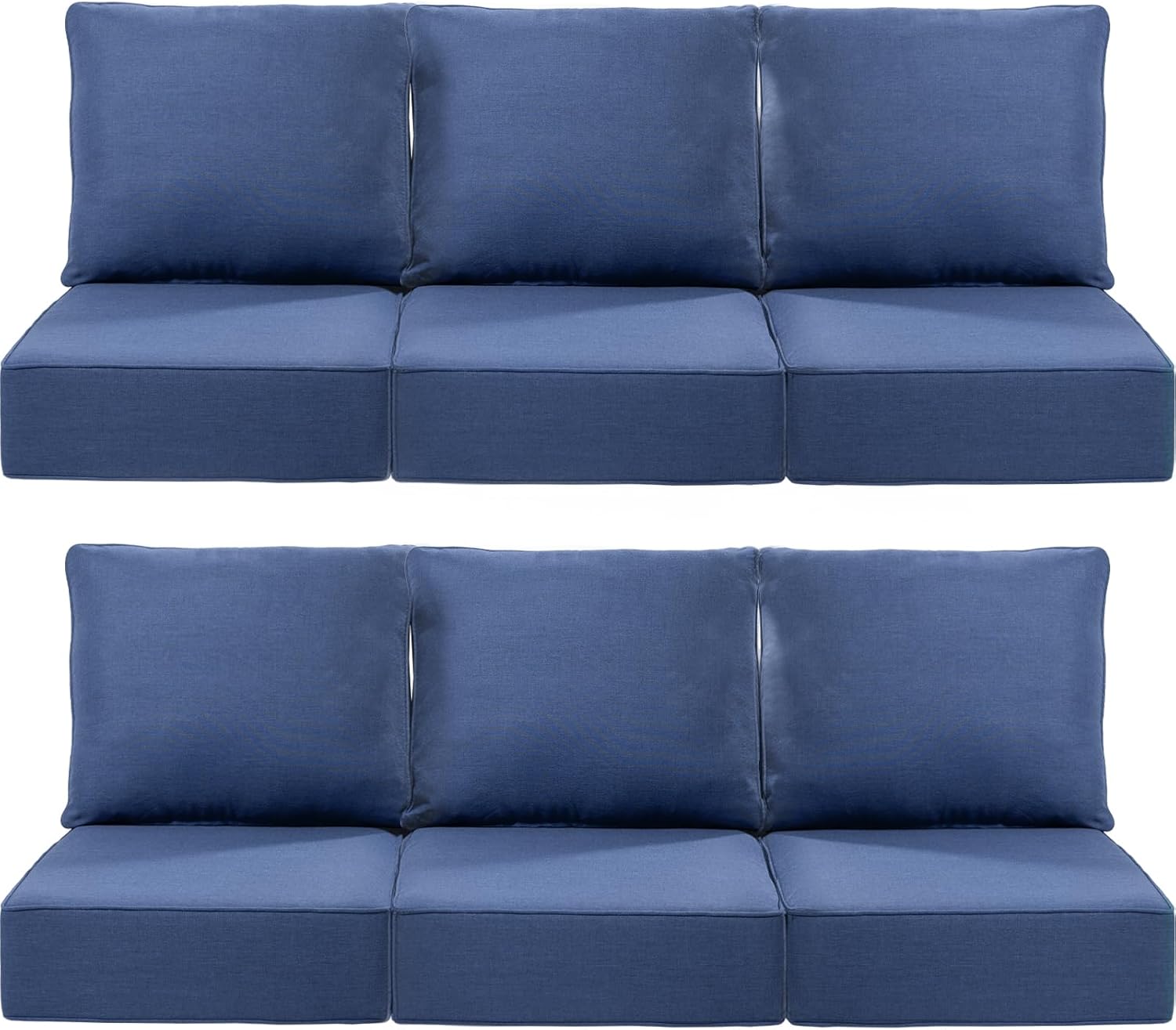 Luxury 24x24x6 Inch Outdoor Cushions - Water&UV&Fade Resistant 1 Set Zippered Patio Chair Cushion for Wicker Dining Rocking Swivel Chairs Loveseat Couch Sectional Sofa - Baby Blue