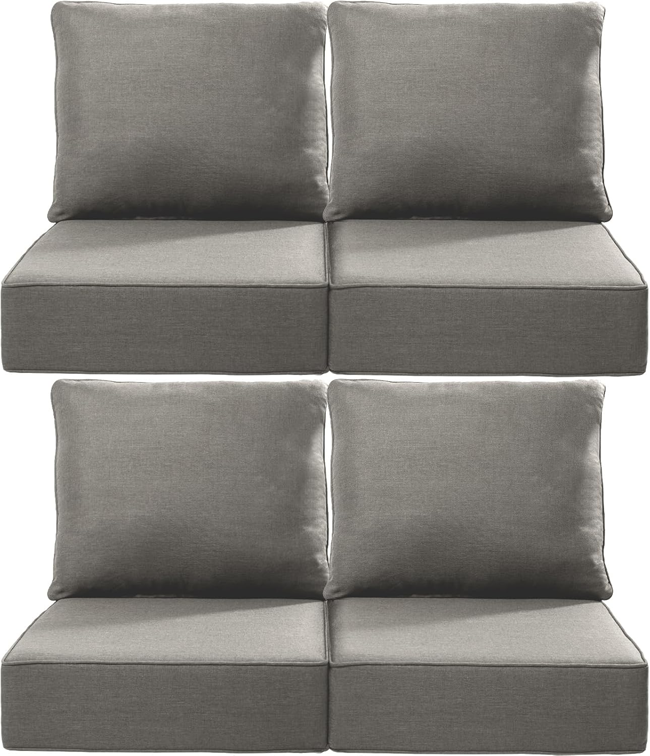 Luxury 24x24x6 Inch Outdoor Cushions - Water&UV&Fade Resistant 1 Set Zippered Patio Chair Cushion for Wicker Dining Rocking Swivel Chairs Loveseat Couch Sectional Sofa - Baby Blue