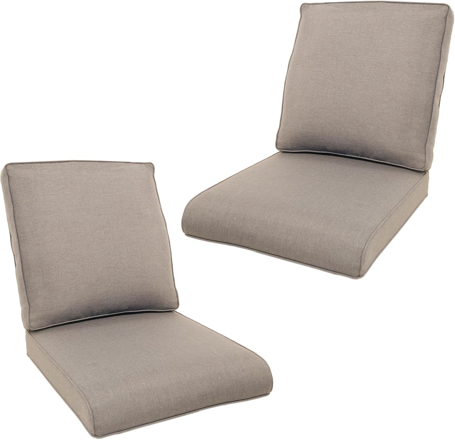Outdoor Seat Cushion Set-24 x 24 x 6 Inch Outdoor Chair Cushions Set of 2 with Water Resistant & Removable Cover Outdoor Cushions for Patio Furniture Chair Sofa Couch-Beige