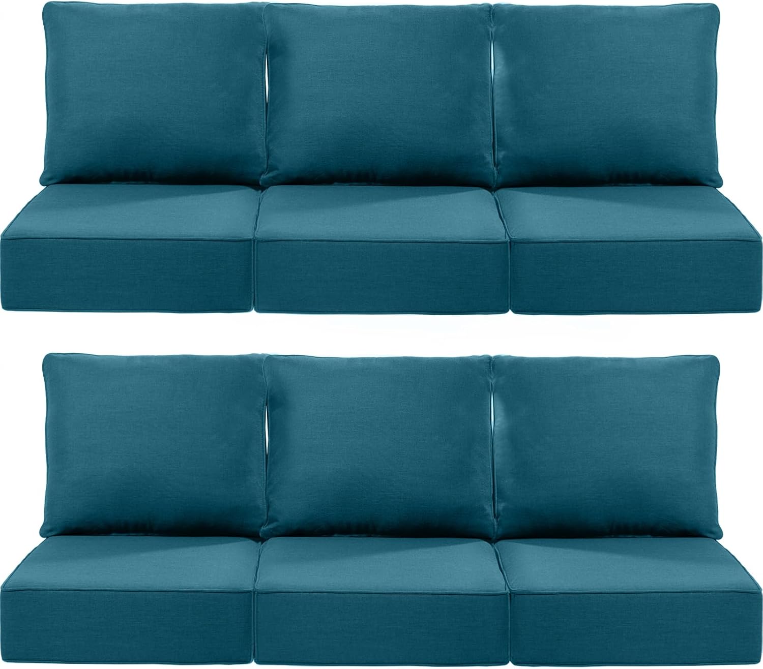 Luxury 24x24x6 Inch Outdoor Cushions - Water&UV&Fade Resistant 1 Set Zippered Patio Chair Cushion for Wicker Dining Rocking Swivel Chairs Loveseat Couch Sectional Sofa - Baby Blue