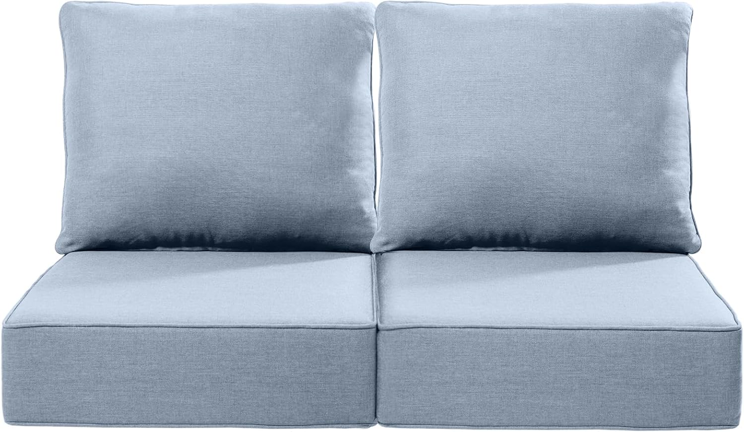 Luxury 24x24x6 Inch Outdoor Cushions - Water&UV&Fade Resistant 1 Set Zippered Patio Chair Cushion for Wicker Dining Rocking Swivel Chairs Loveseat Couch Sectional Sofa - Baby Blue