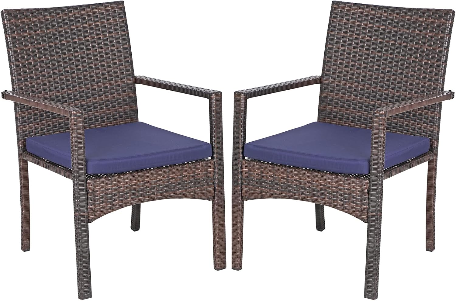 Sophia & William Patio Chairs Set of 2, 2 Pcs Lightweight Rattan Outdoor Dining Chairs, All-Weather Wicker Dining Chairs with Comfortable Seating