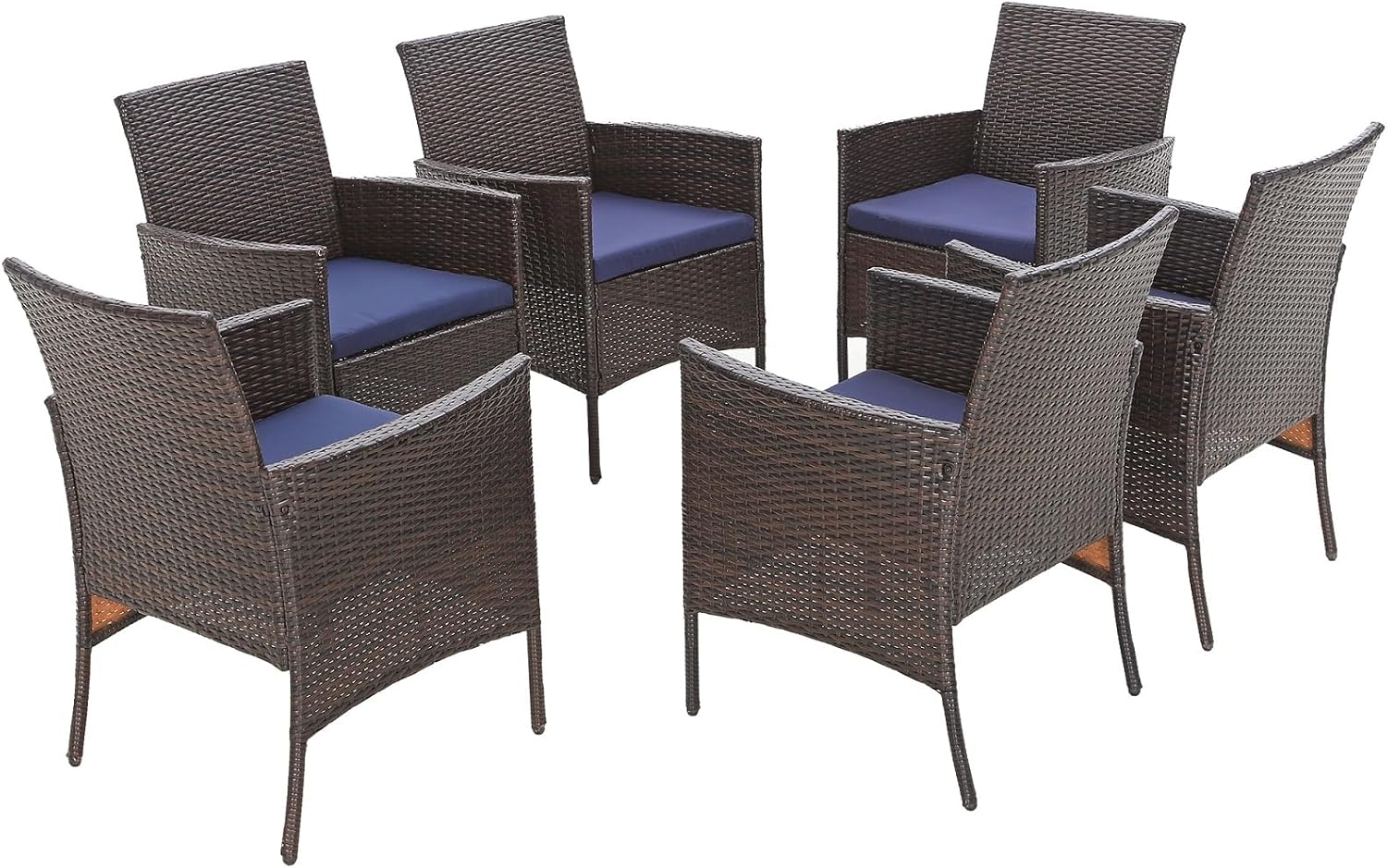 Sophia & William Patio Chairs Set of 2, 2 Pcs Lightweight Rattan Outdoor Dining Chairs, All-Weather Wicker Dining Chairs with Comfortable Seating