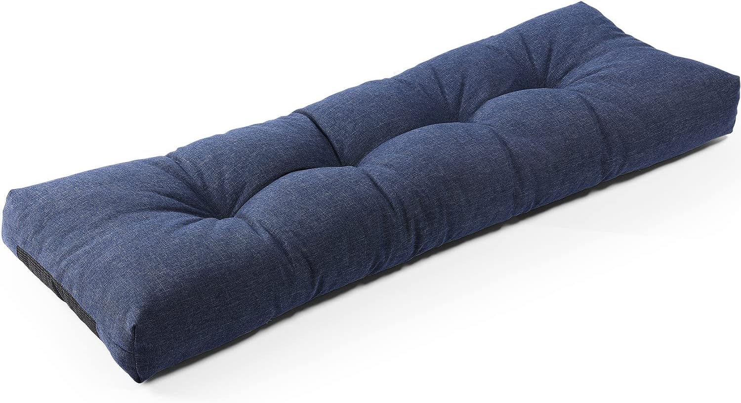 SUNROX LokGrip Non Slip Tufted Memory Foam Bench Cushion, FadeShield Water Resistant Durable Thicken Outdoor/Indoor Bench Seat Pads 42x16x4 inch, Cream