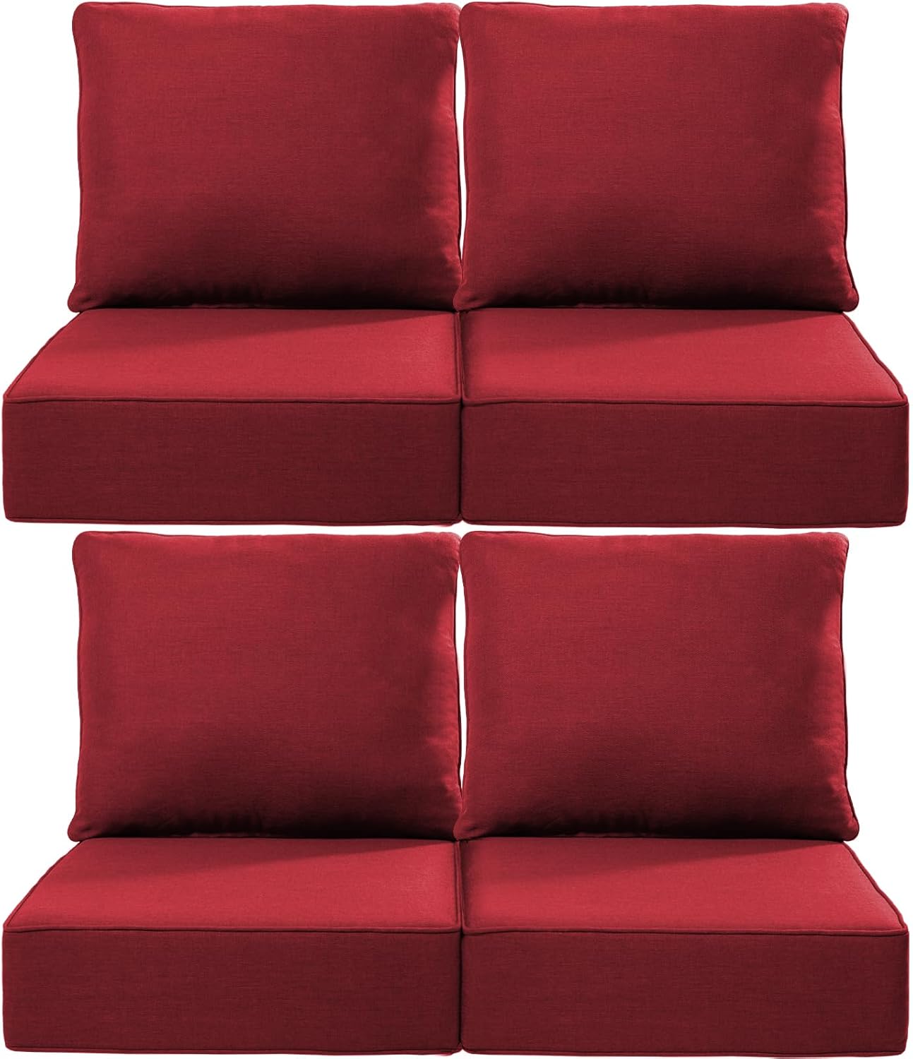 Luxury 24x24x6 Inch Outdoor Cushions - Water&UV&Fade Resistant 1 Set Zippered Patio Chair Cushion for Wicker Dining Rocking Swivel Chairs Loveseat Couch Sectional Sofa - Baby Blue