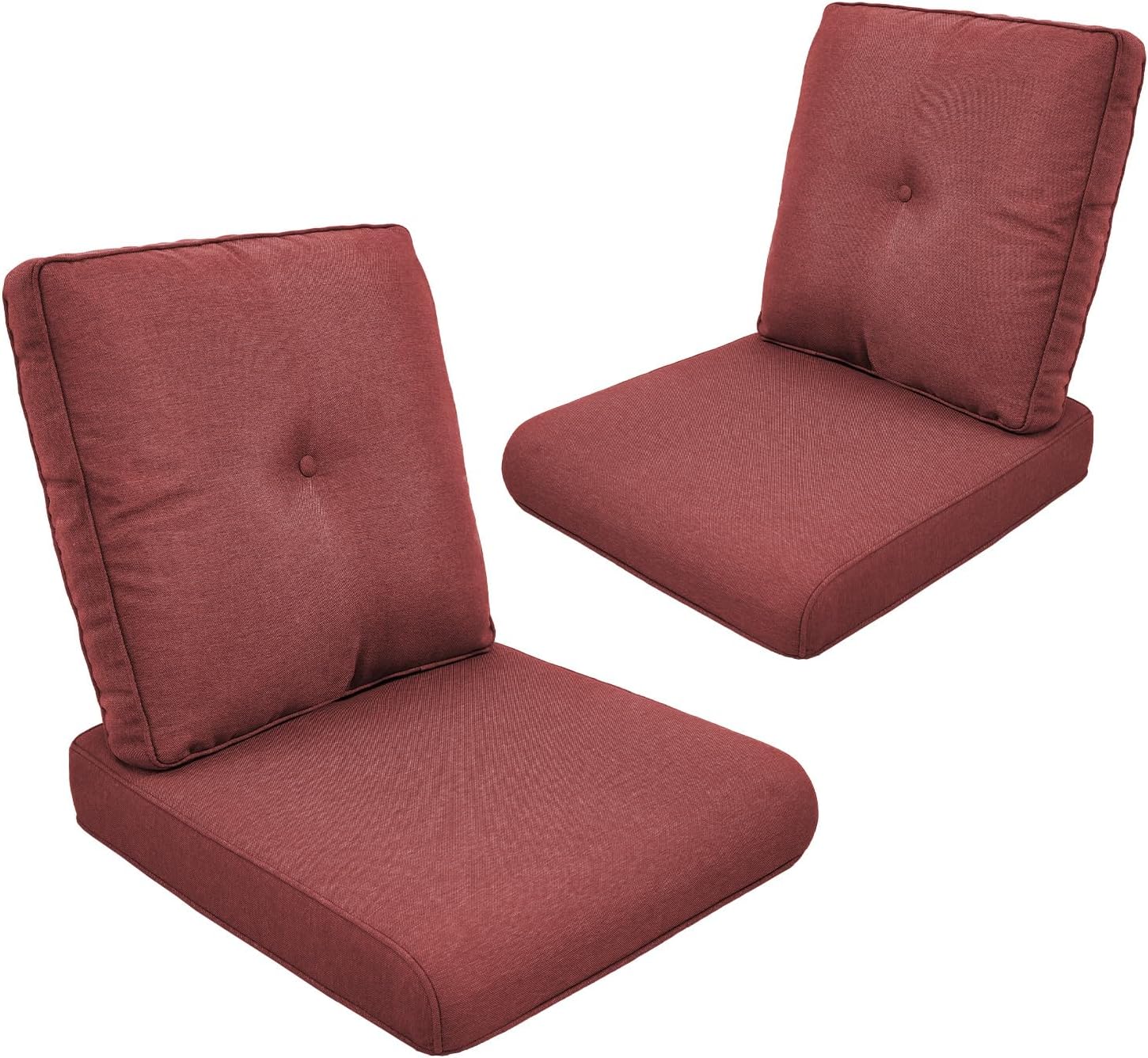 Outdoor Seat Cushion Set-24 x 24 x 6 Inch Outdoor Chair Cushions Set of 2 with Water Resistant & Removable Cover Outdoor Cushions for Patio Furniture Chair Sofa Couch-Beige