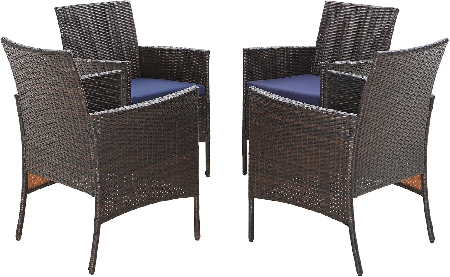 Sophia & William Patio Chairs Set of 2, 2 Pcs Lightweight Rattan Outdoor Dining Chairs, All-Weather Wicker Dining Chairs with Comfortable Seating